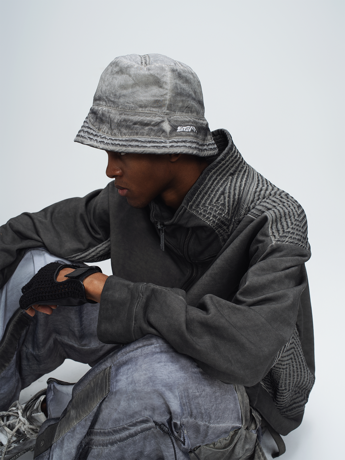 STEAM Washed Distressed Bucket Hat