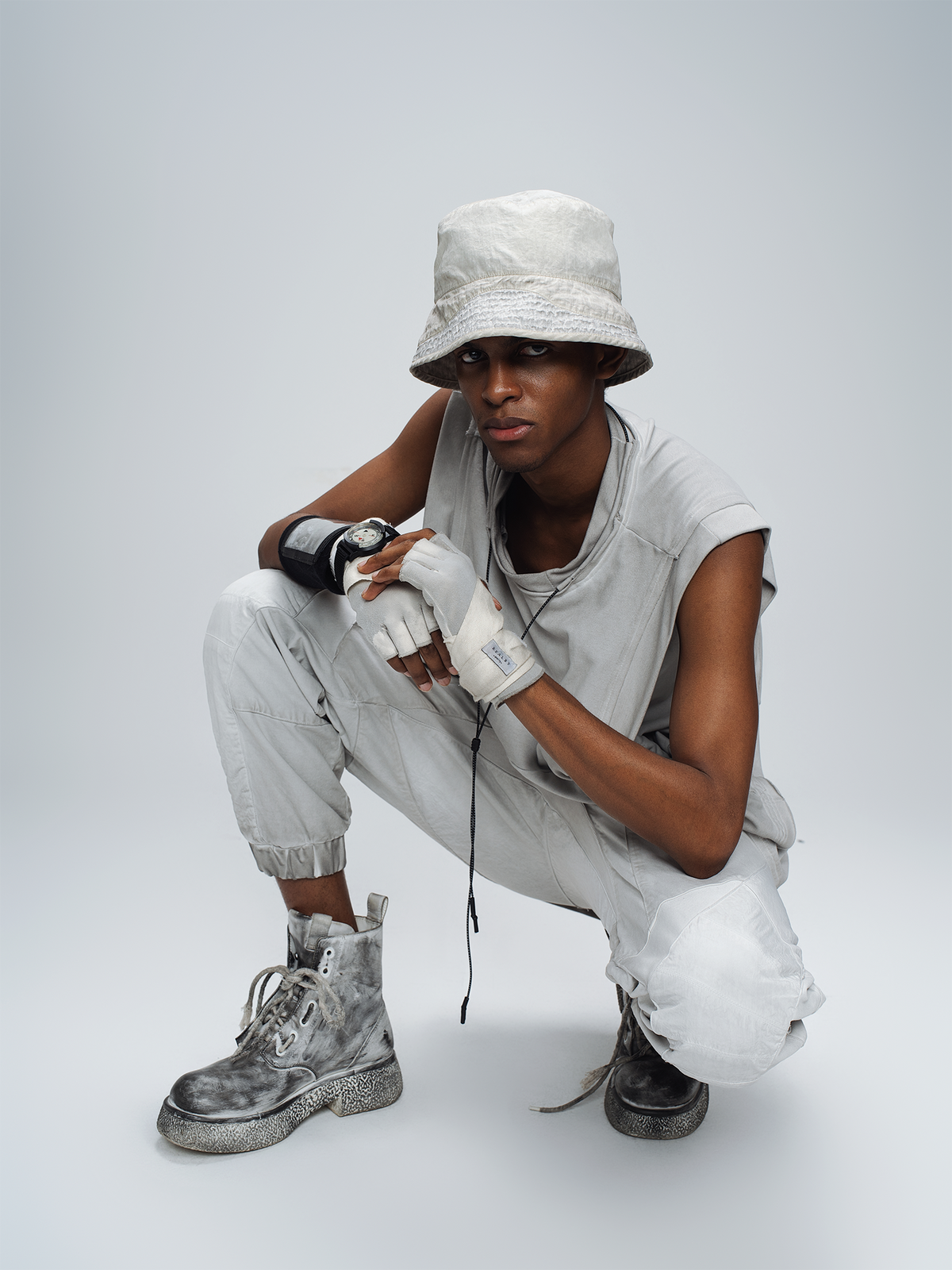 STEAM Washed Distressed Bucket Hat