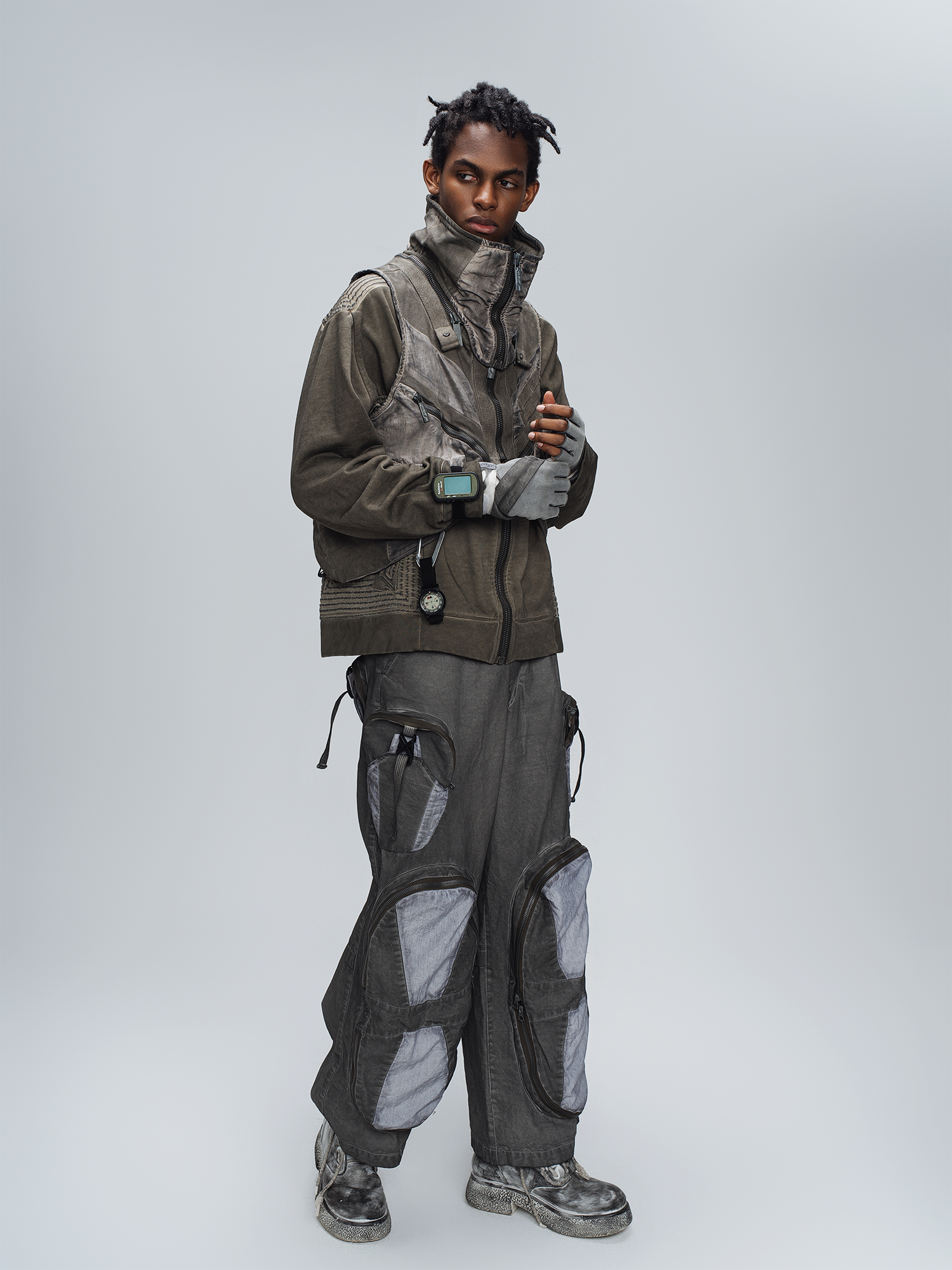 STEAM Multi-Pocket Spliced Parachute Cargo Pants