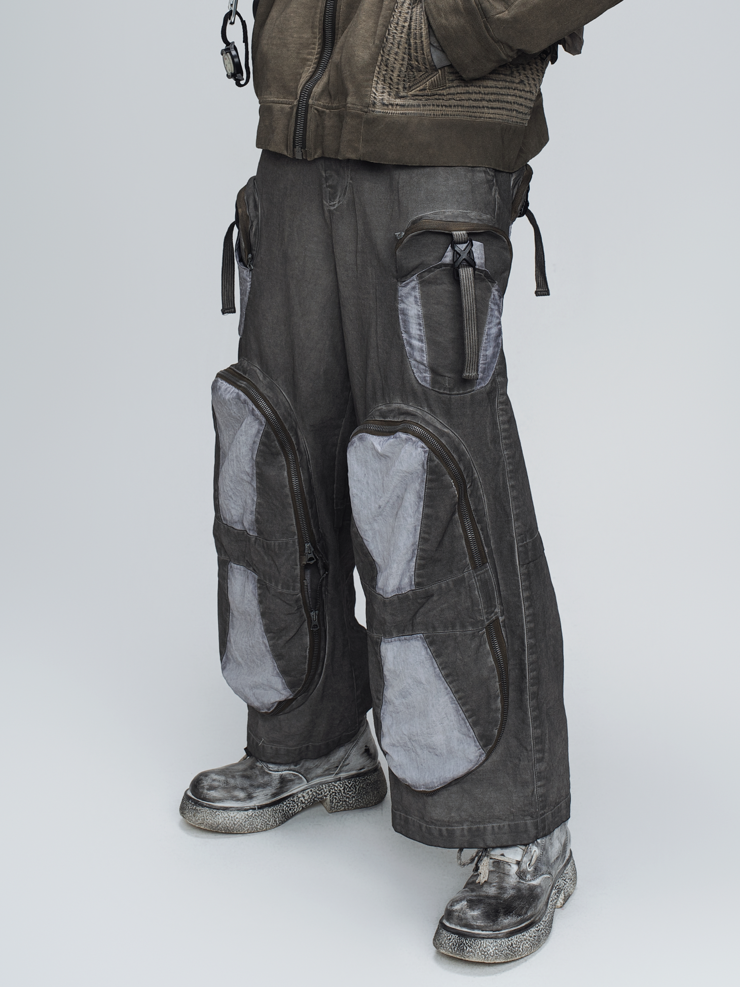 STEAM Multi-Pocket Spliced Parachute Cargo Pants