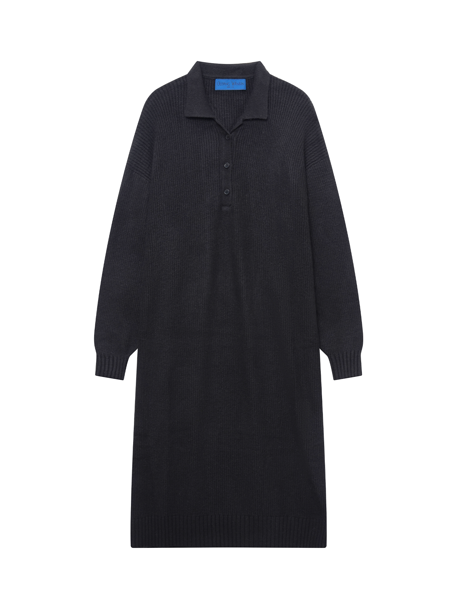 OUYANG WENJUN Half-Placket Oversized Sweater, premium urban and streetwear designers apparel on PROJECTISR.com, OUYANG WENJUN