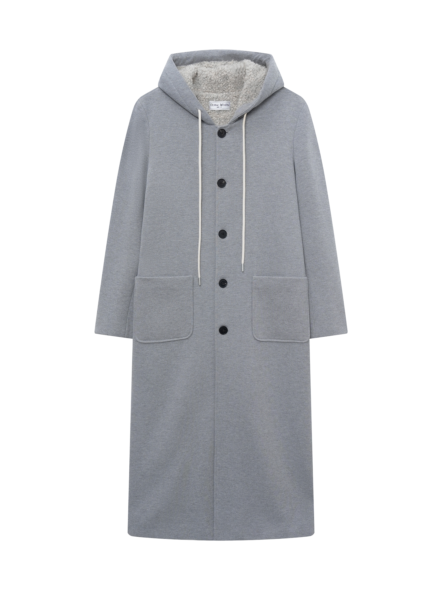 OUYANG WENJUN Sherpa-Lined Hooded Maxi Coat