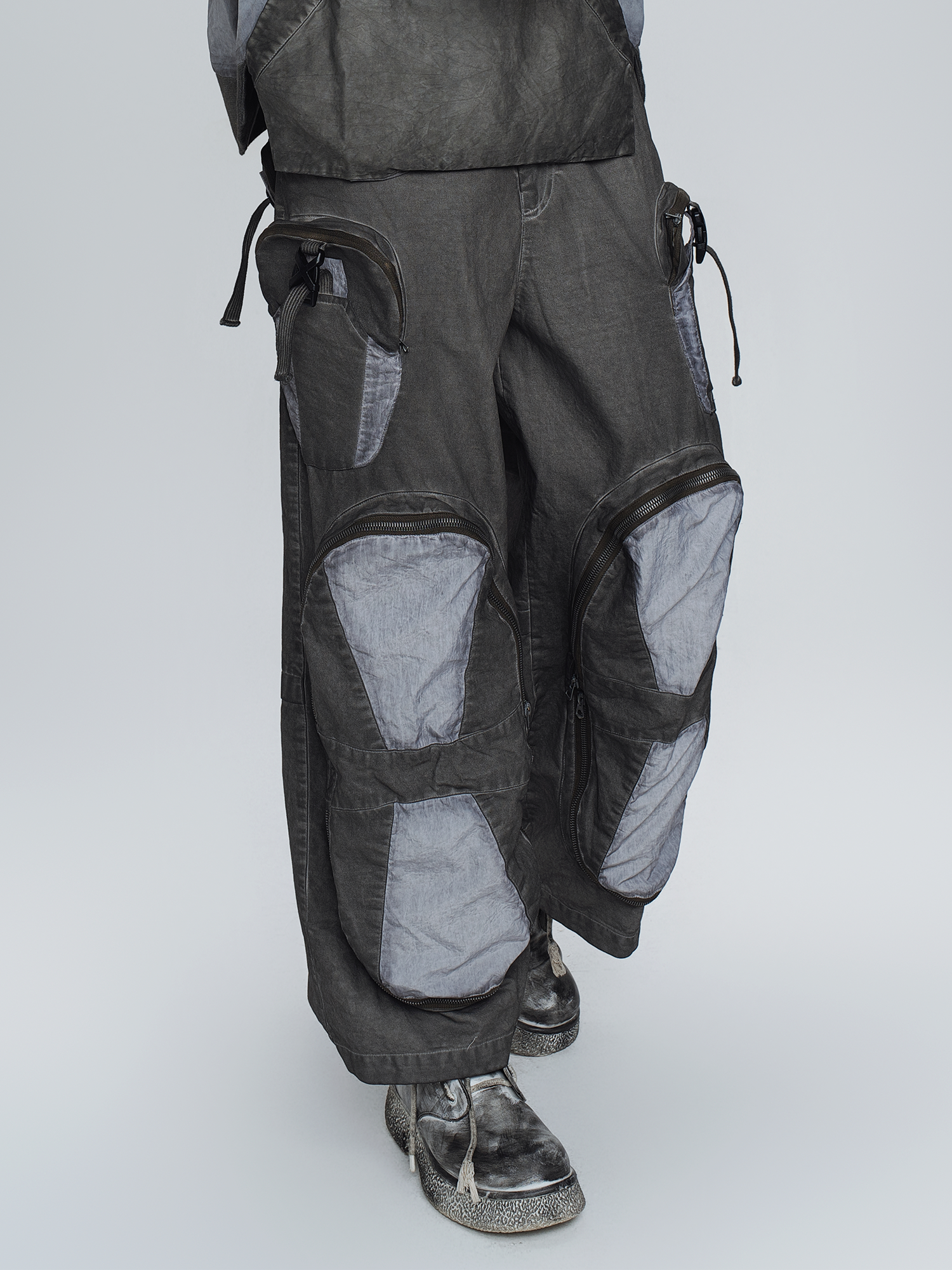 STEAM Multi-Pocket Spliced Parachute Cargo Pants
