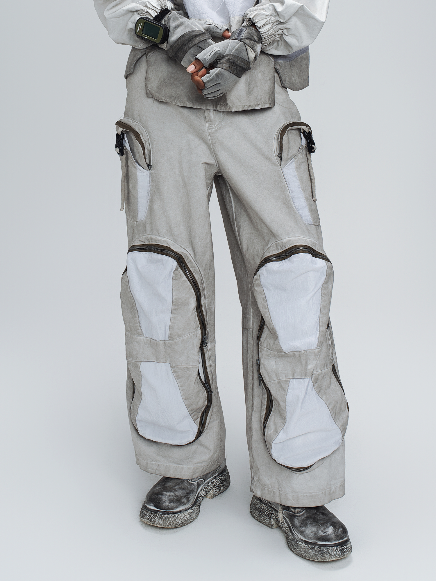 STEAM Multi-Pocket Spliced Parachute Cargo Pants