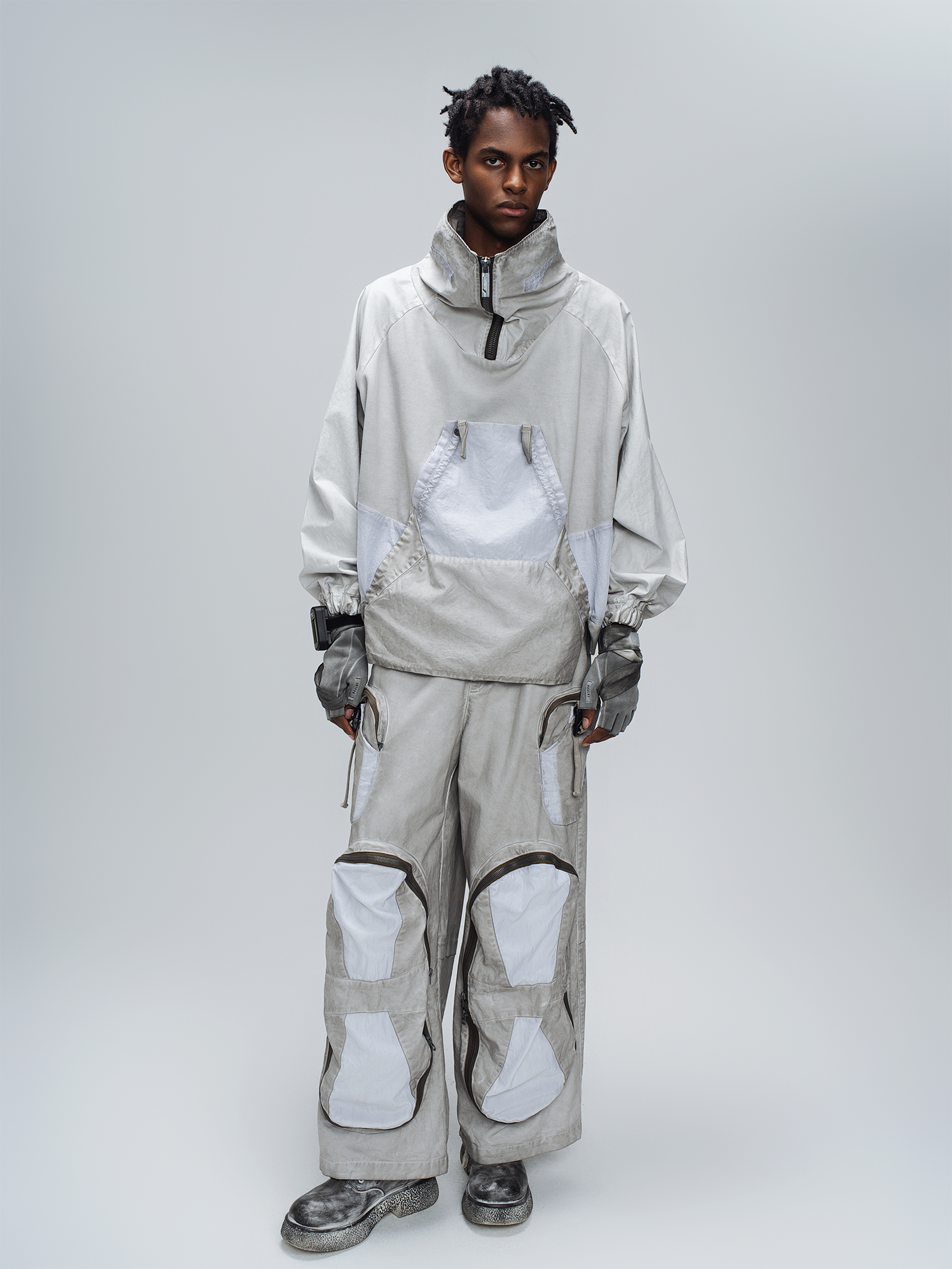 STEAM Multi-Pocket Spliced Parachute Cargo Pants