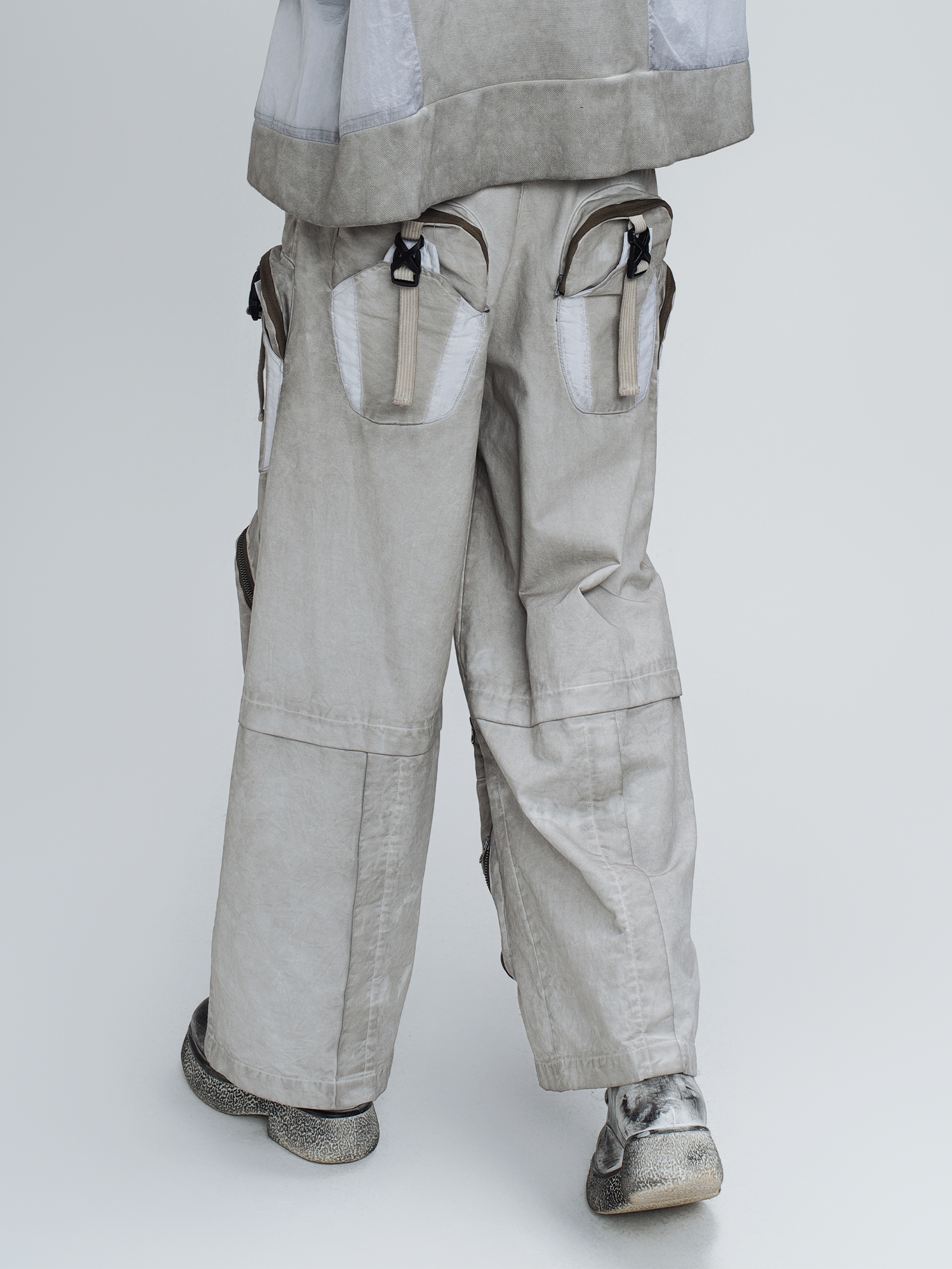 STEAM Multi-Pocket Spliced Parachute Cargo Pants