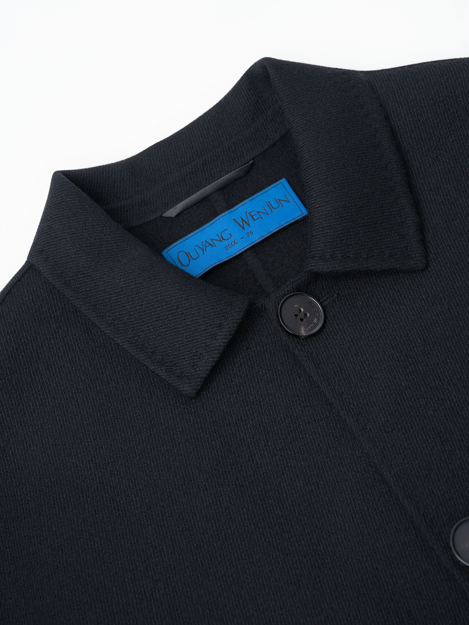 OUYANG WENJUN Minimal Wool Oversized Coat Black