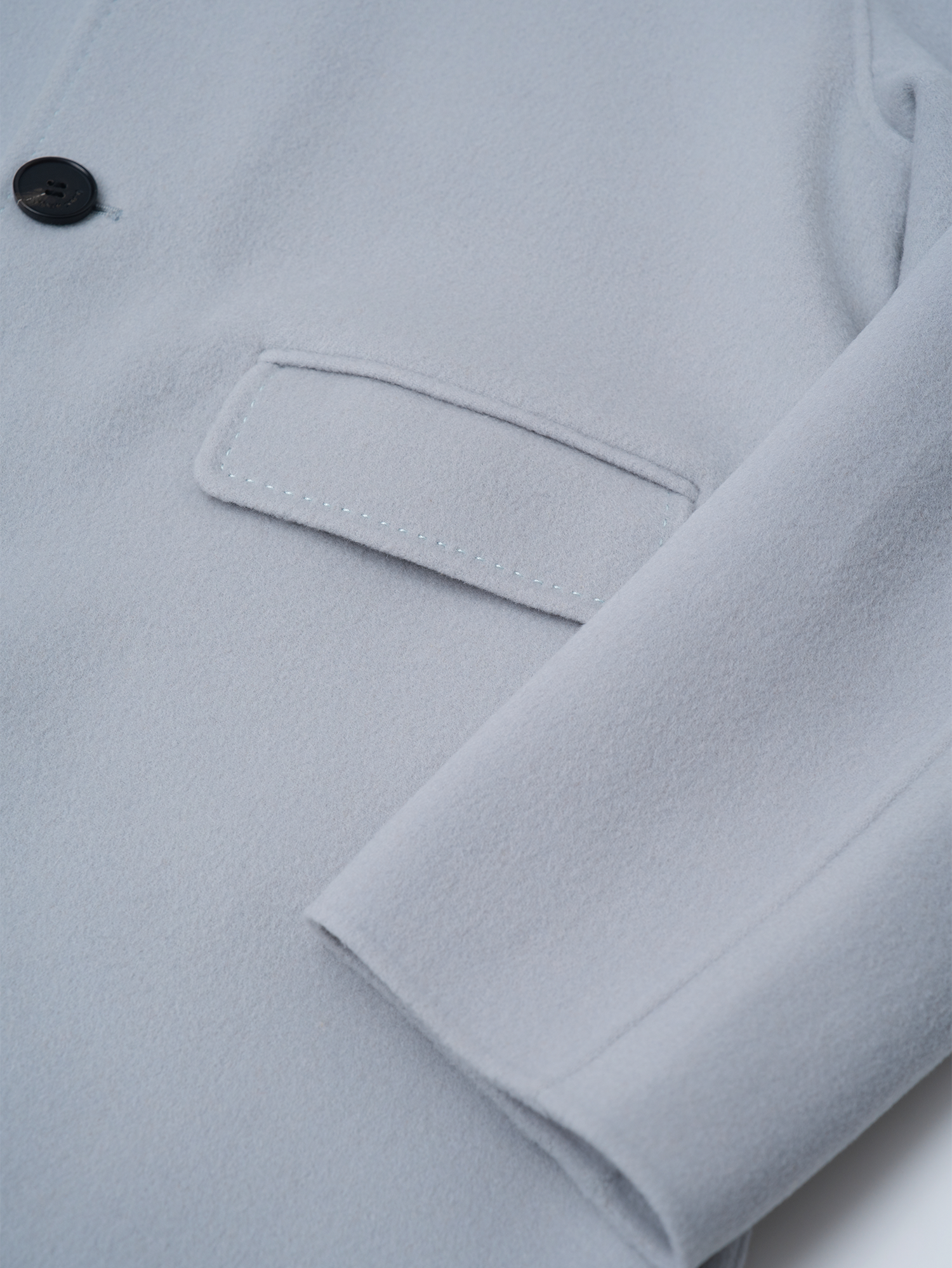 OUYANG WENJUN Minimal Wool Oversized Coat Light Gray