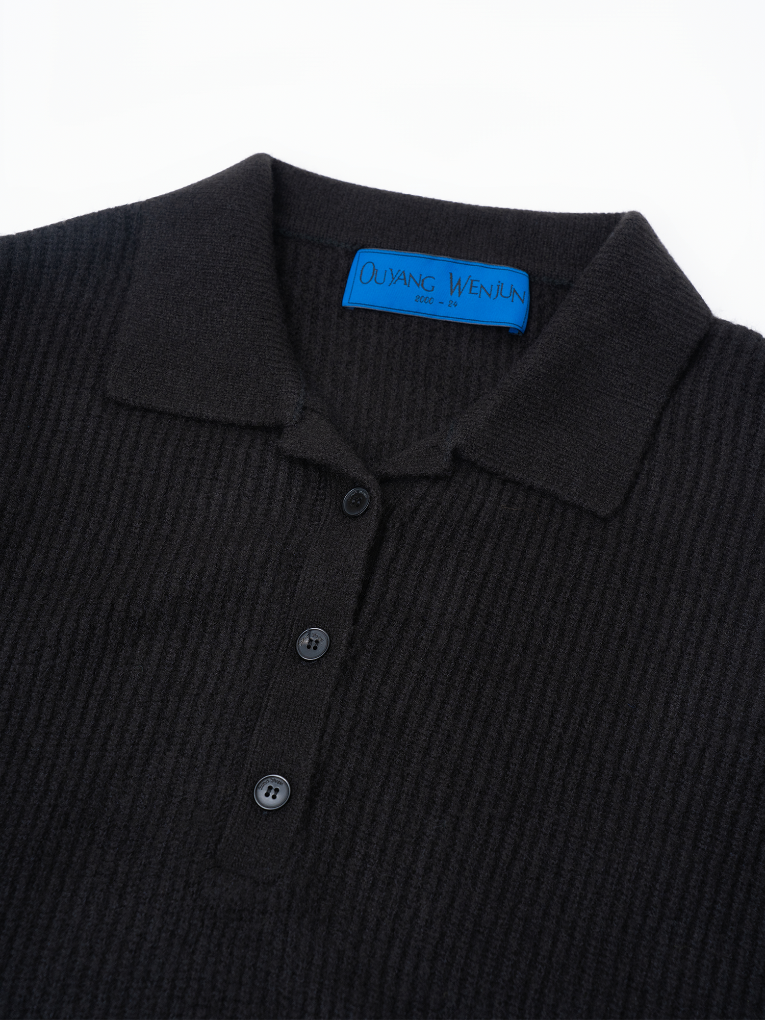 OUYANG WENJUN Half-Placket Oversized Sweater, premium urban and streetwear designers apparel on PROJECTISR.com, OUYANG WENJUN