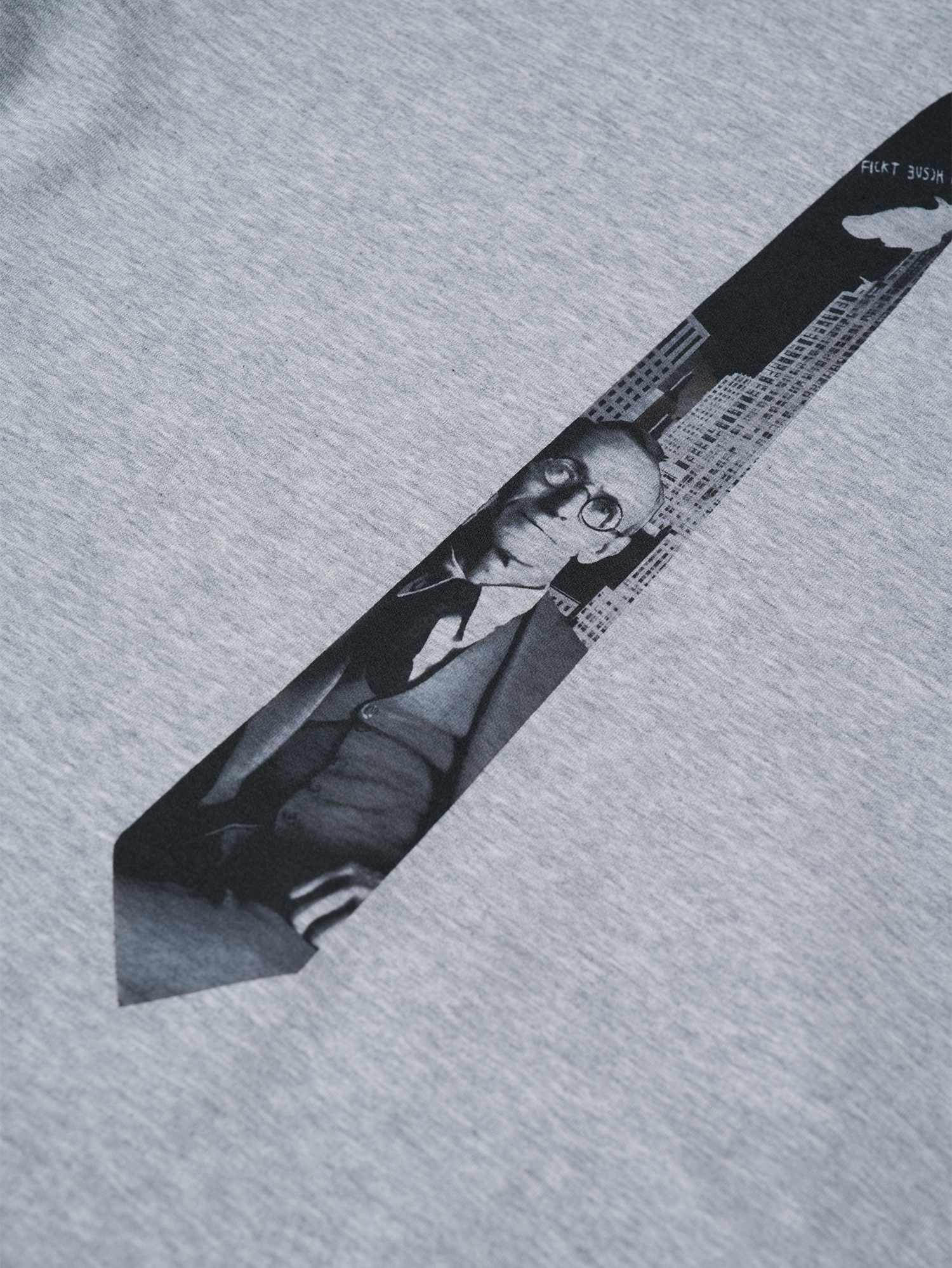 OUYANG WENJUN Tie-Graphic Turtleneck Long-Sleeve Tee