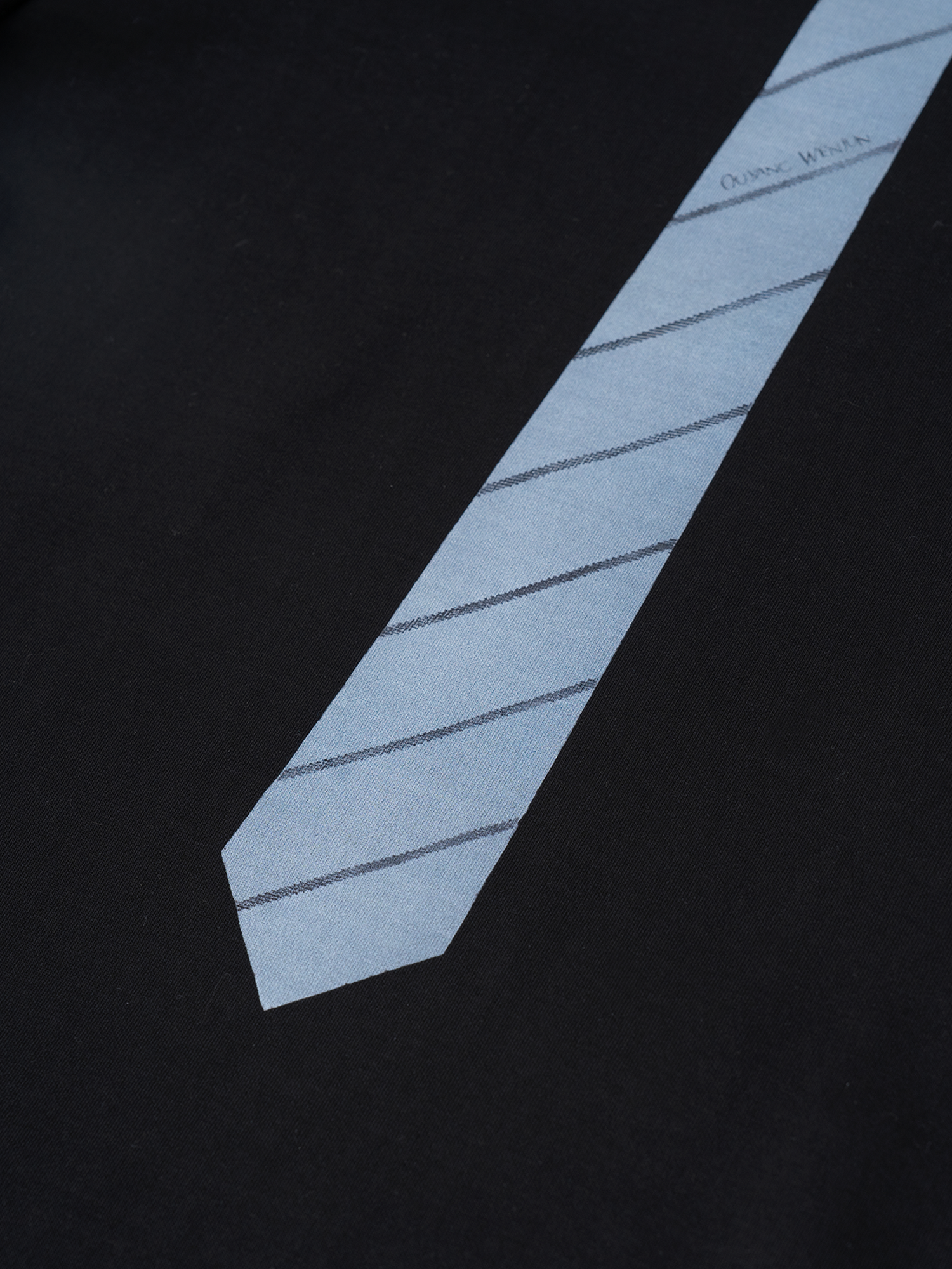 OUYANG WENJUN Stripes-Tie Graphic Turtleneck Long-Sleeve Tee