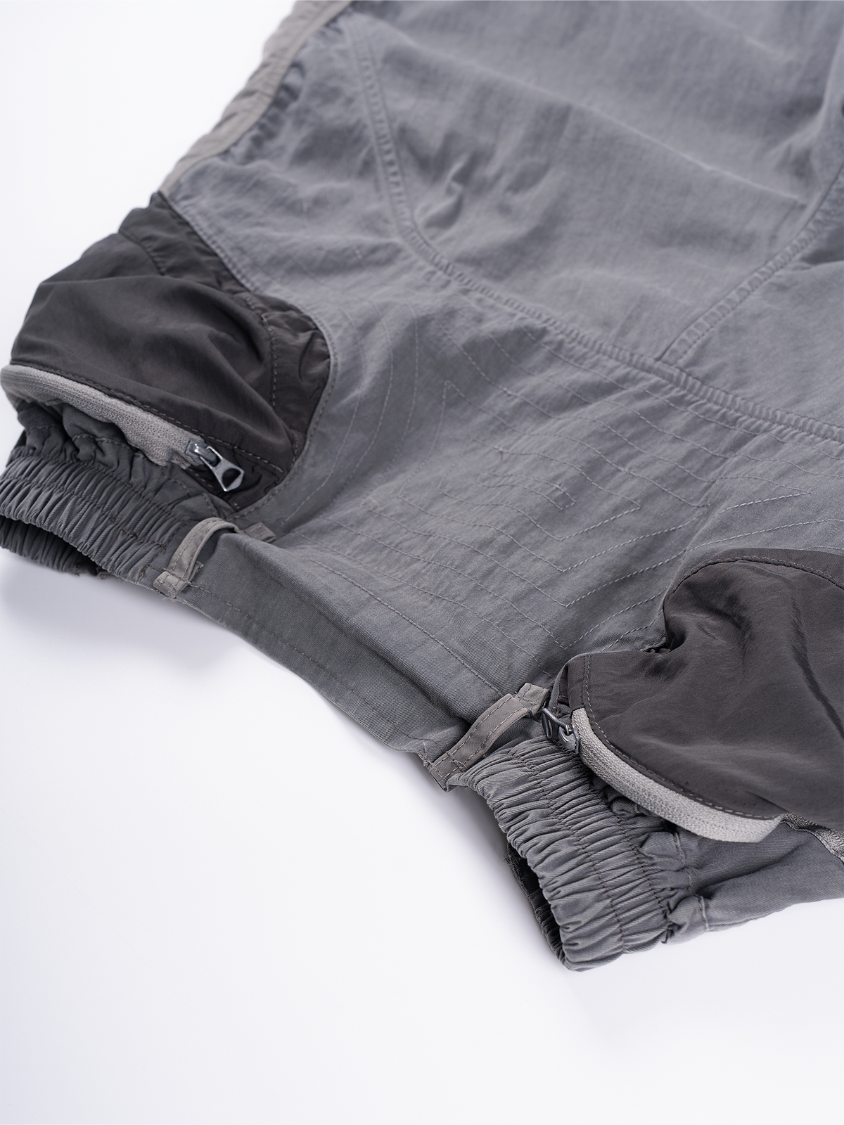 STEAM Deconstructed Zippered Spliced Wide-Leg Cargo Pants