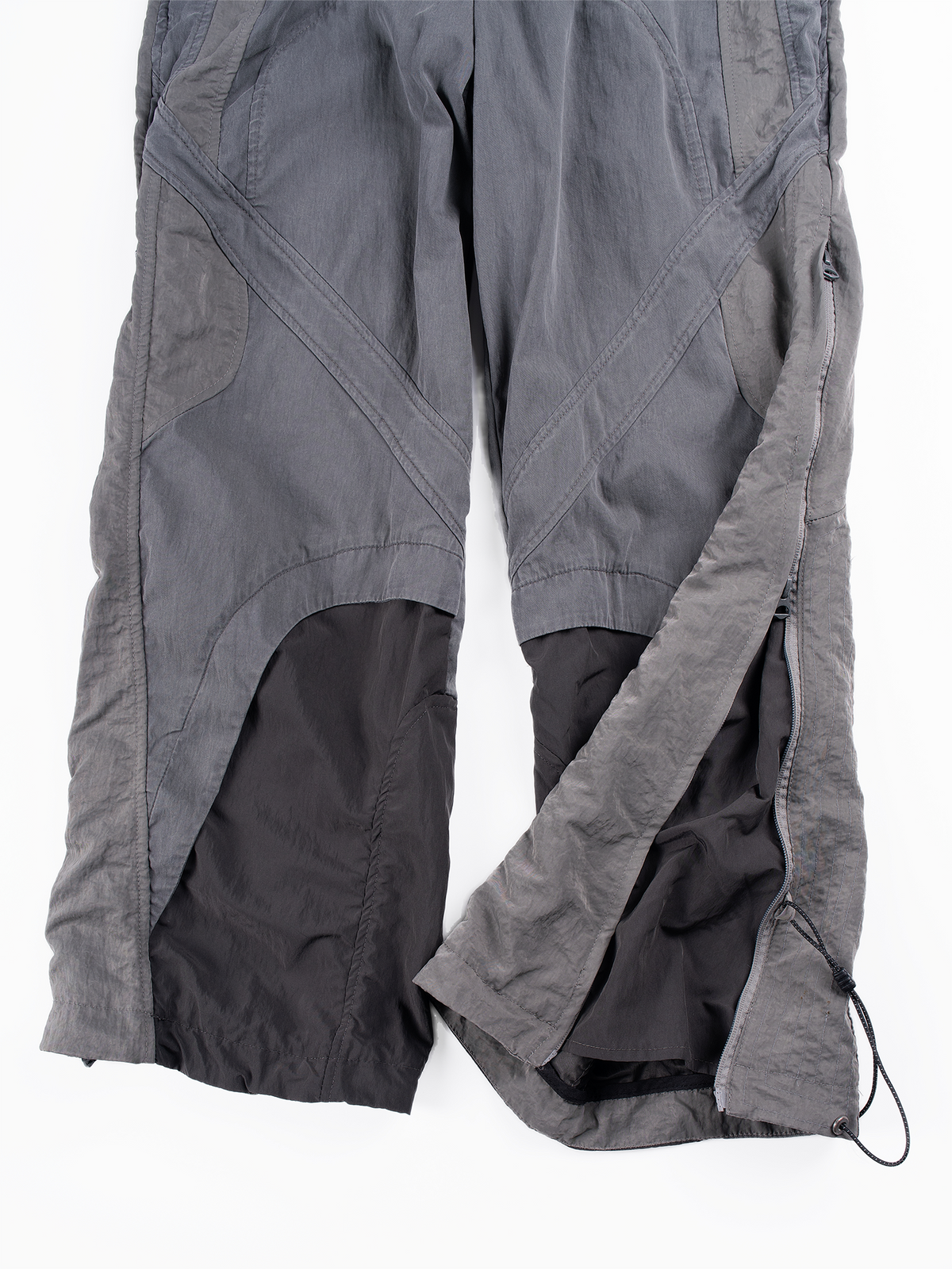 STEAM Deconstructed Zippered Spliced Wide-Leg Cargo Pants