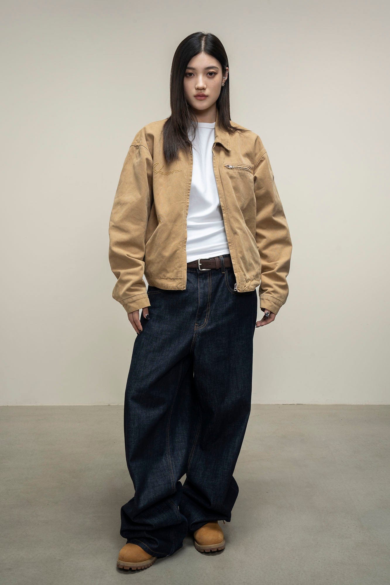 MAKEMORE Distressed Frayed Patch Utility Jacket, premium urban and streetwear designers apparel on PROJECTISR.com, MAKEMORE