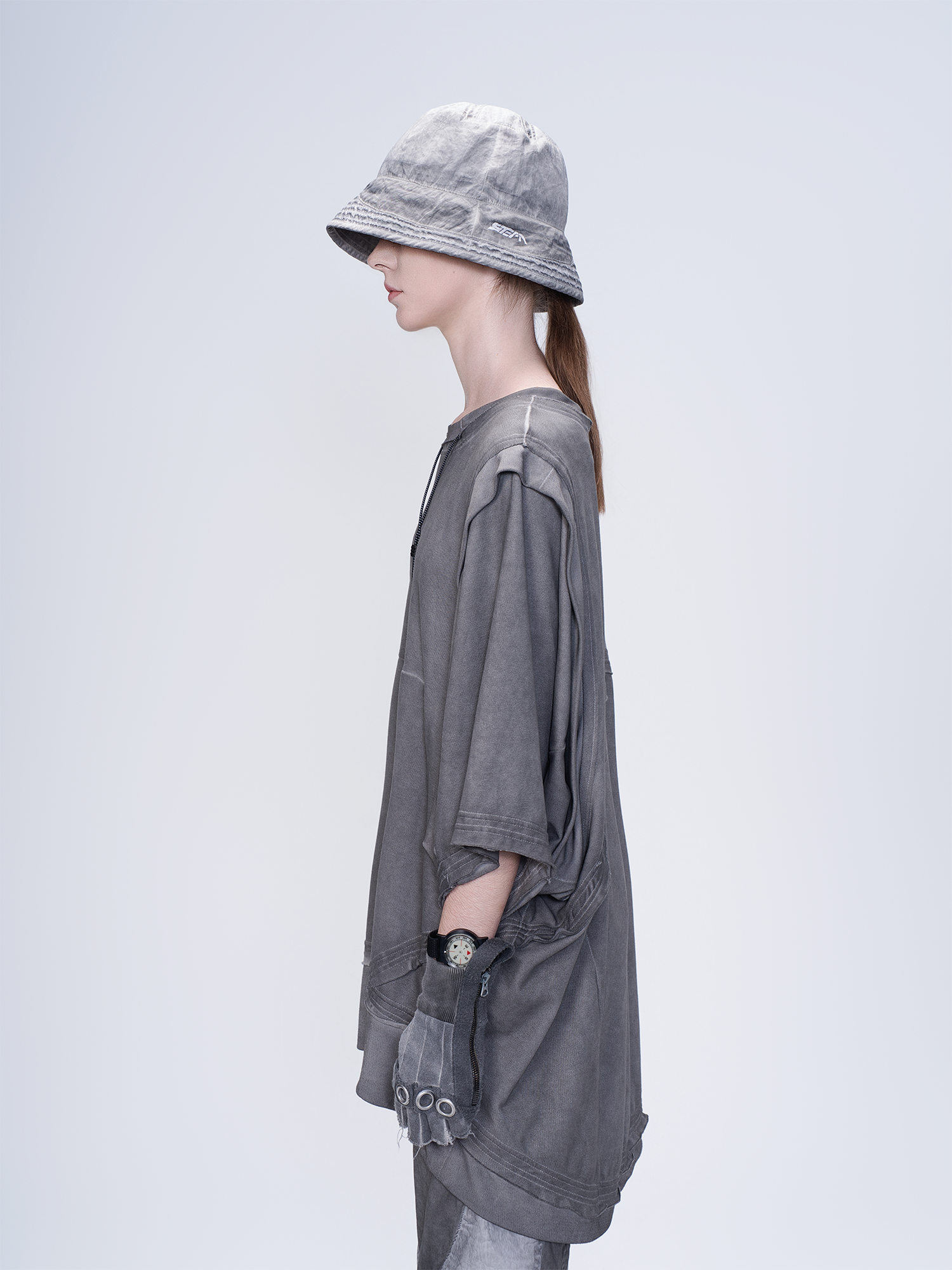 STEAM Washed Distressed Bucket Hat