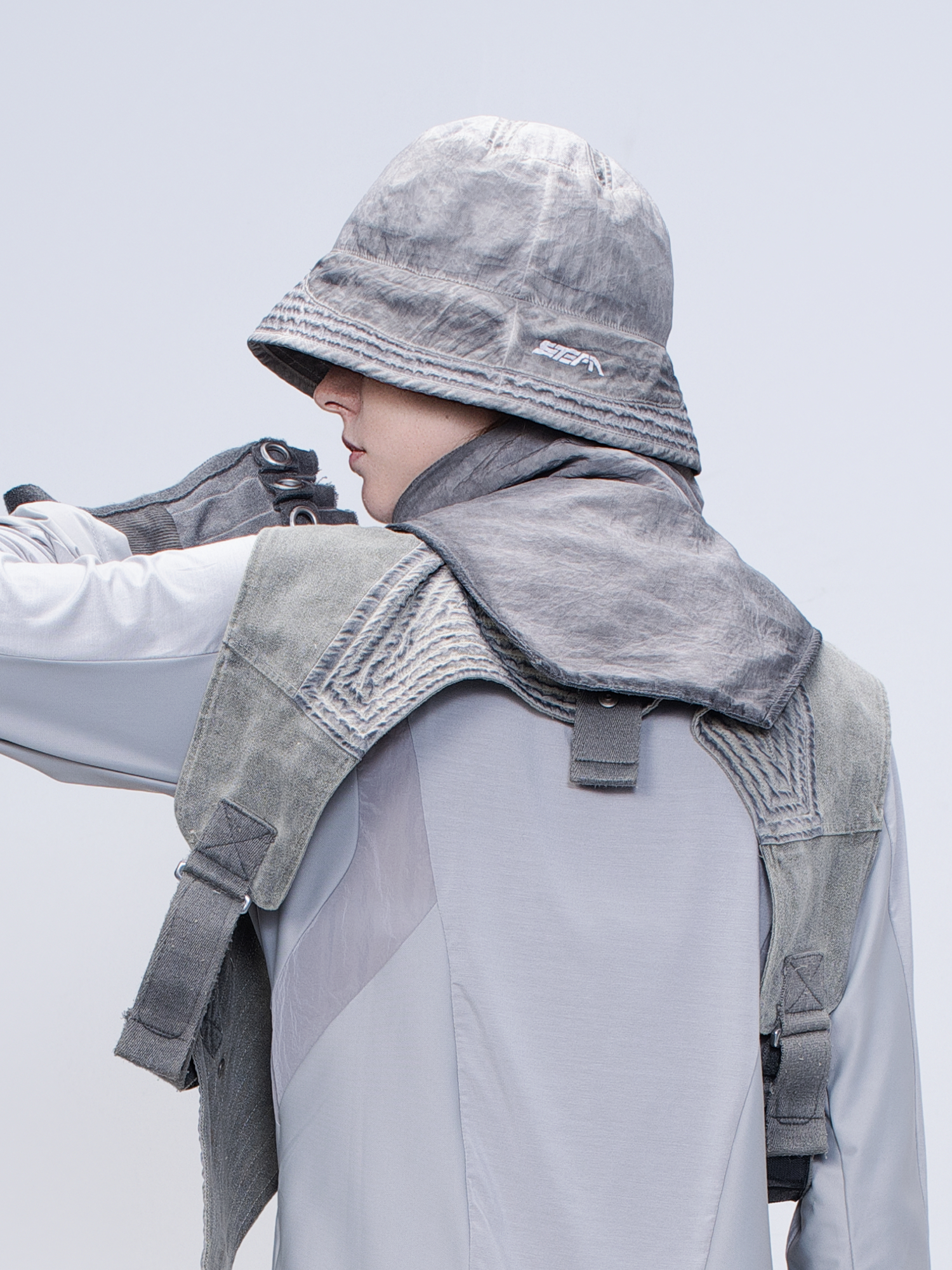 STEAM Washed Distressed Bucket Hat