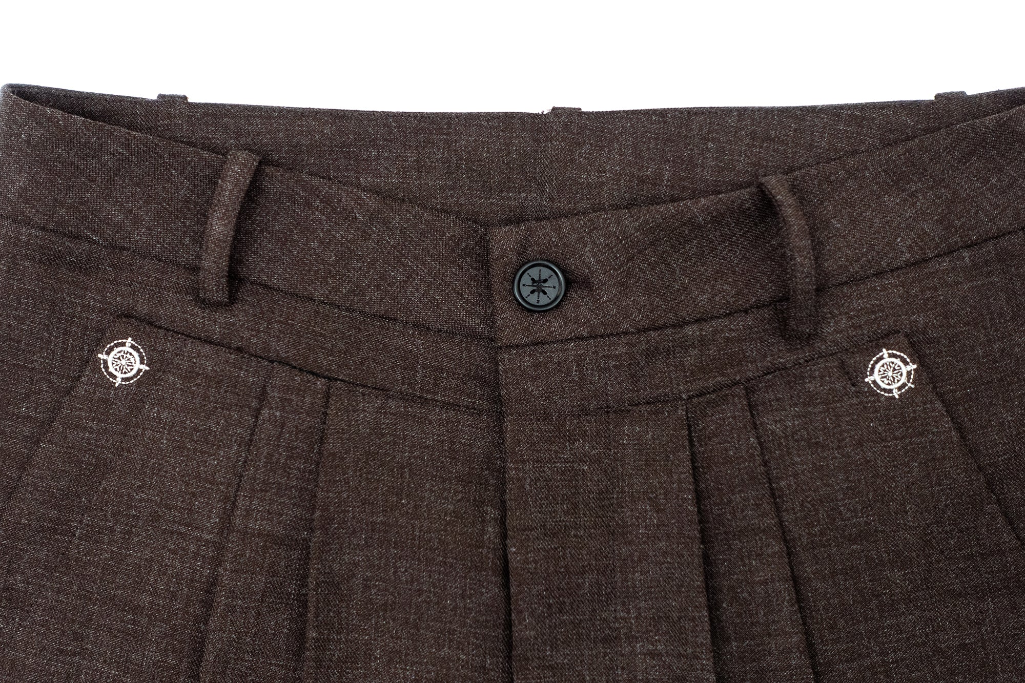 IN EXISTENCE Pleated Belted Wide-Leg Trousers