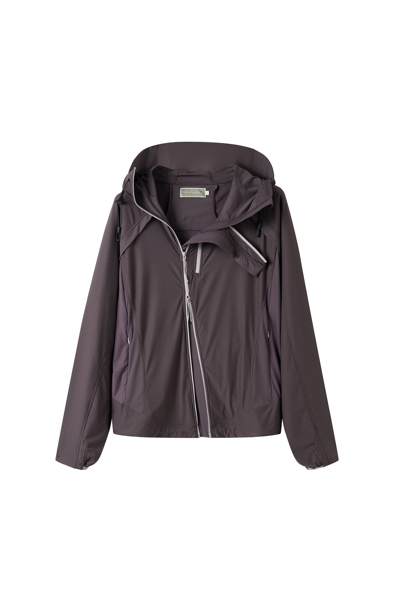 ジャケット・アウター OVY Nylon Packable Hooded Coat MOITIEDEPETALE Dual-Zip Cooling UV Protection Hooded Jacket