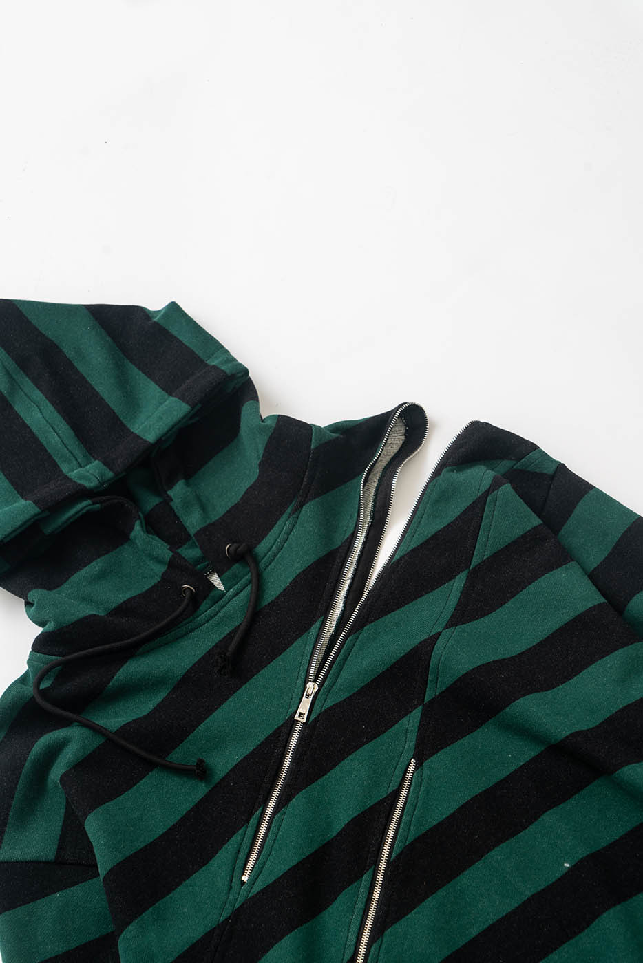 KADAKADA Diagonal Zipped Striped Hoodie, premium urban and streetwear designers apparel on PROJECTISR.com, KADAKADA