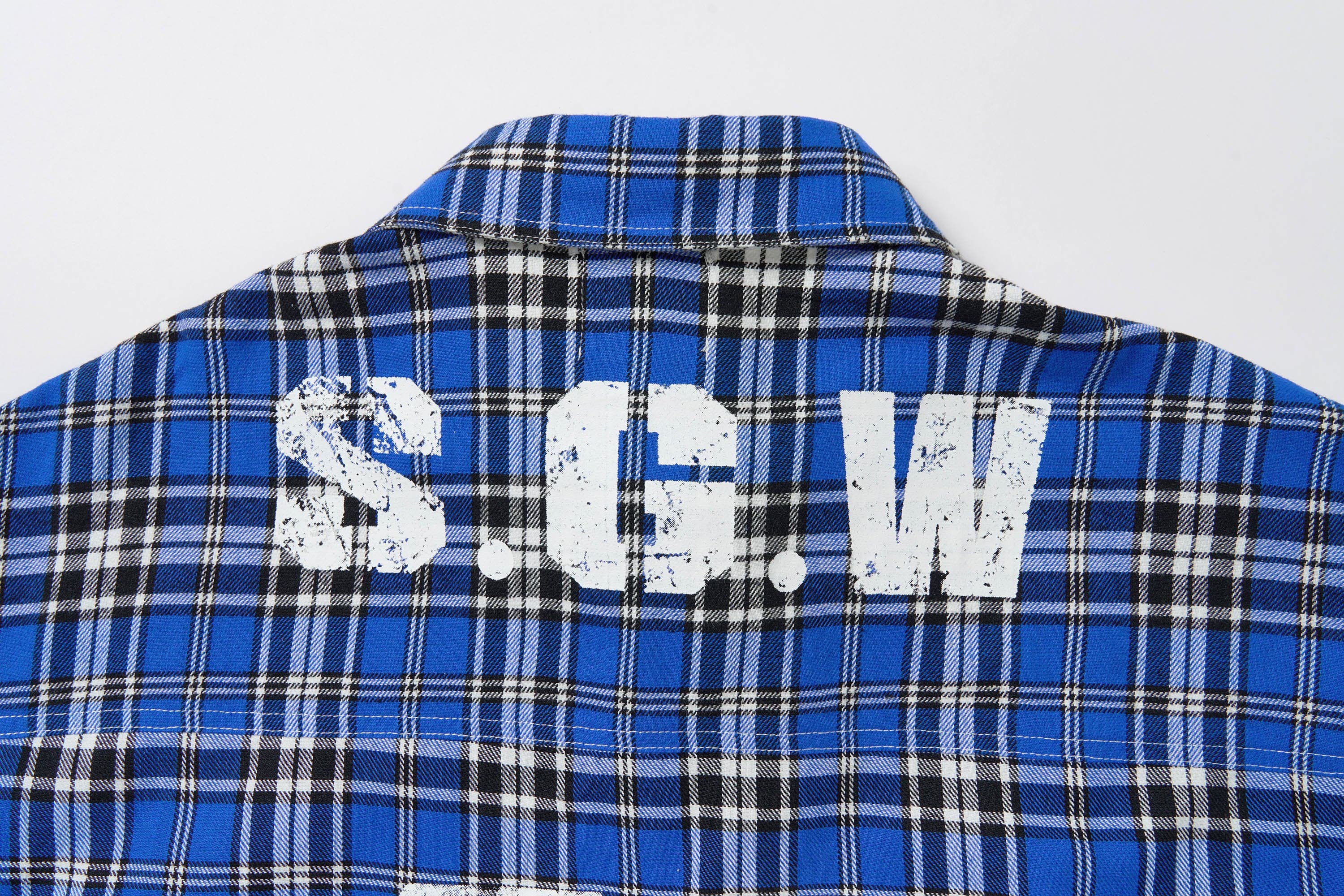SAVAGEGROWTHWORLD No.5 Plaid Shirt, premium urban and streetwear designers apparel on PROJECTISR.com, SAVAGEGROWTHWORLD
