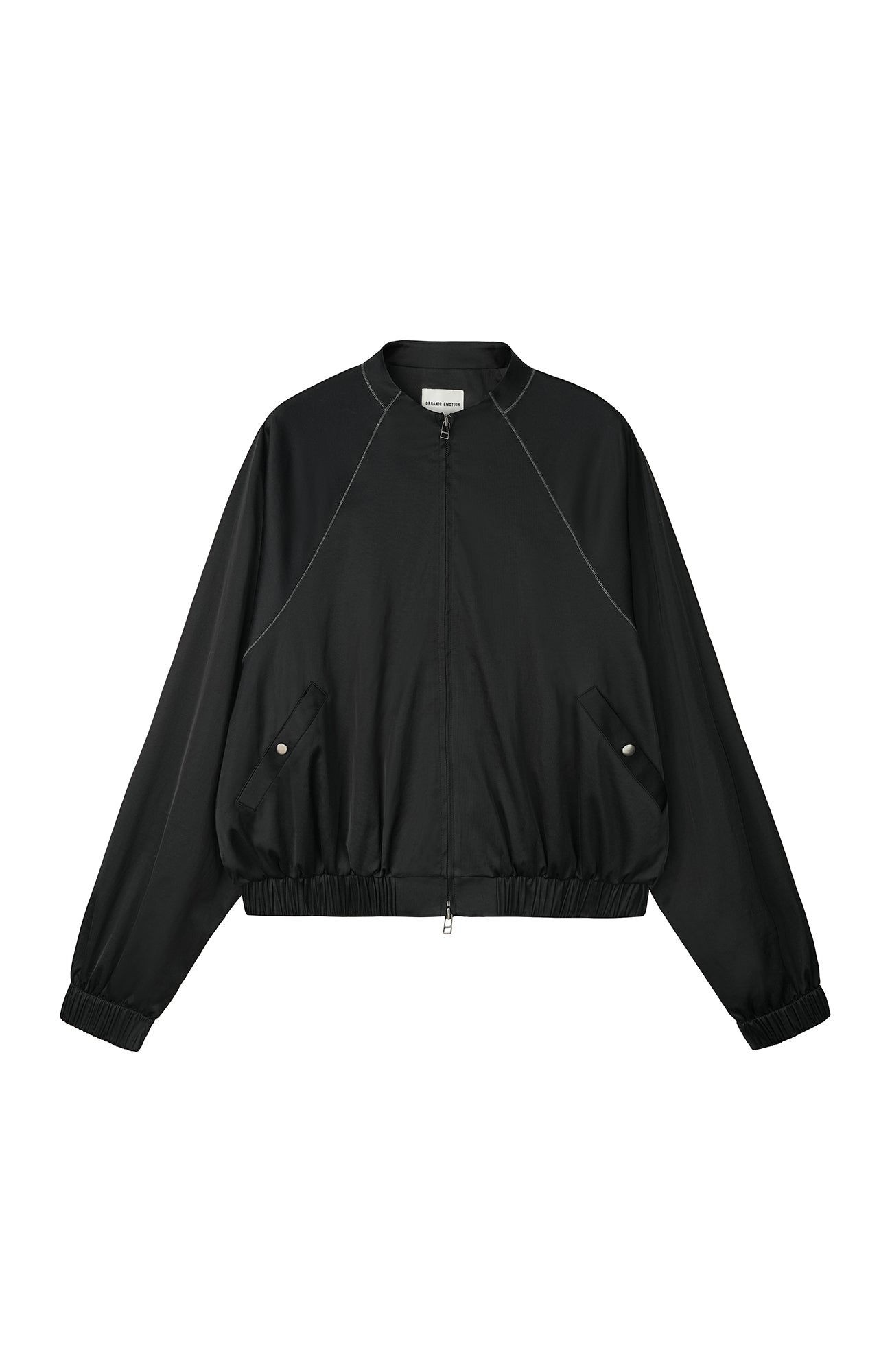 ORGANIC Raglan-Sleeve Satin Zip Jacket, premium urban and streetwear designers apparel on PROJECTISR.com, ORGANIC EMOTION