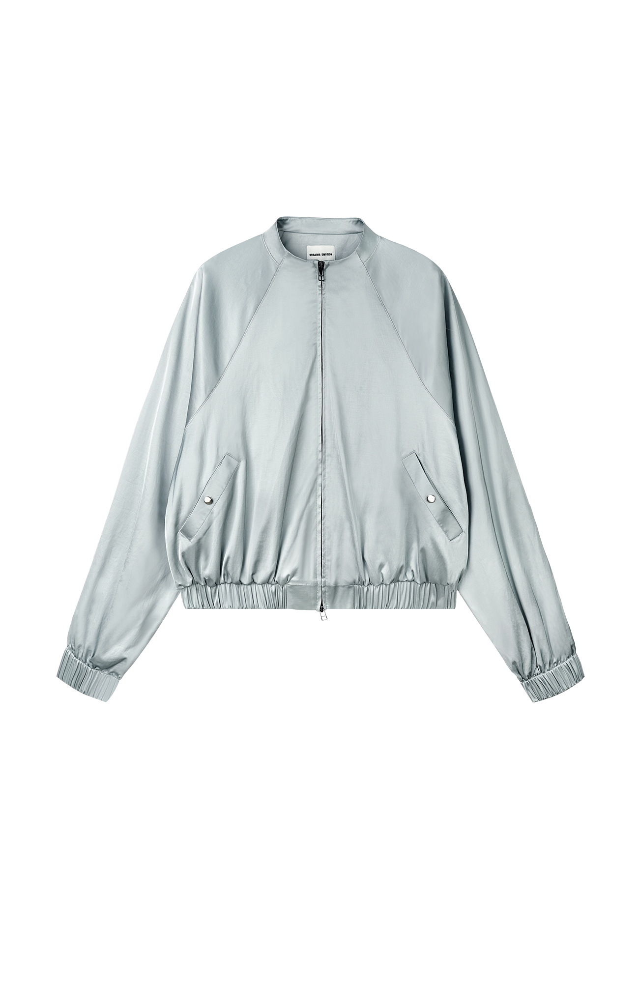 ORGANIC Raglan-Sleeve Satin Zip Jacket, premium urban and streetwear designers apparel on PROJECTISR.com, ORGANIC EMOTION