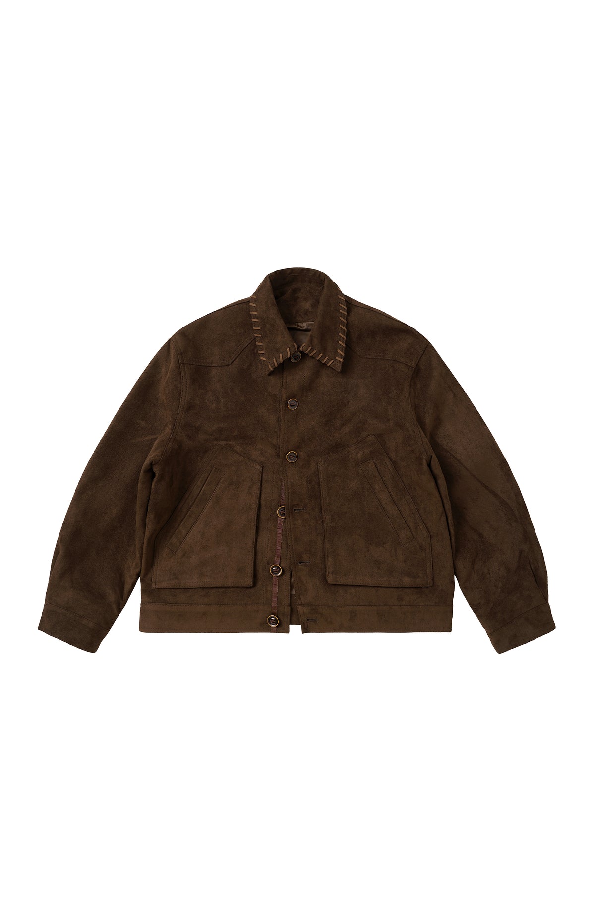 BOTANICA Retro Faux Suede Flap-Pocket Biker Jacket