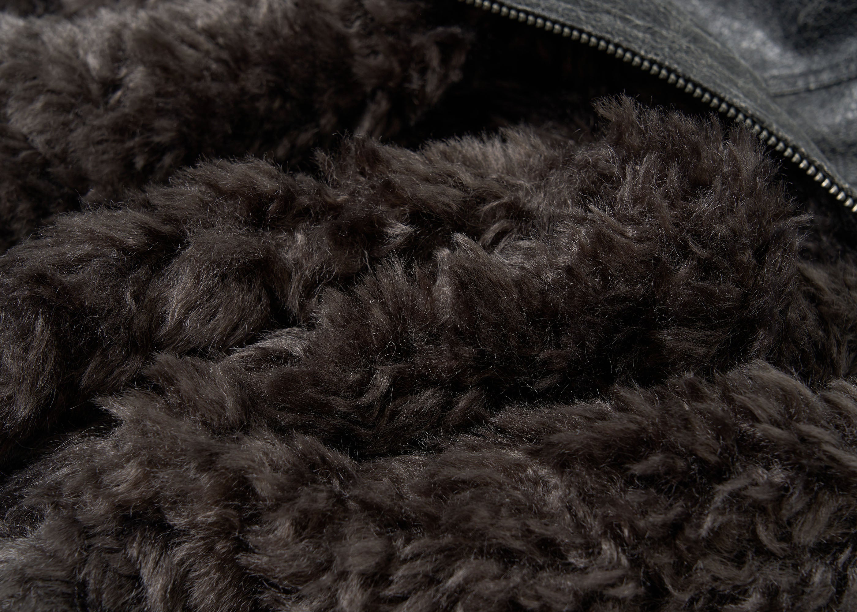 SAVAGEGROWTHWORLD Washed Faux Fur Lining Studded Vest