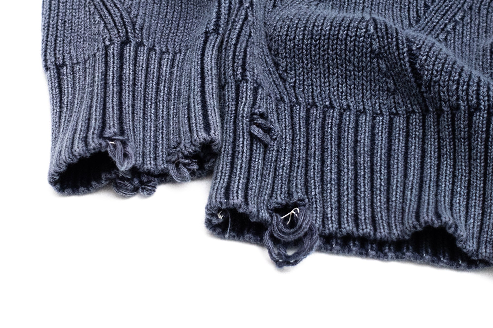 IN EXISTENCE Distressed Chevron Collared Sweater