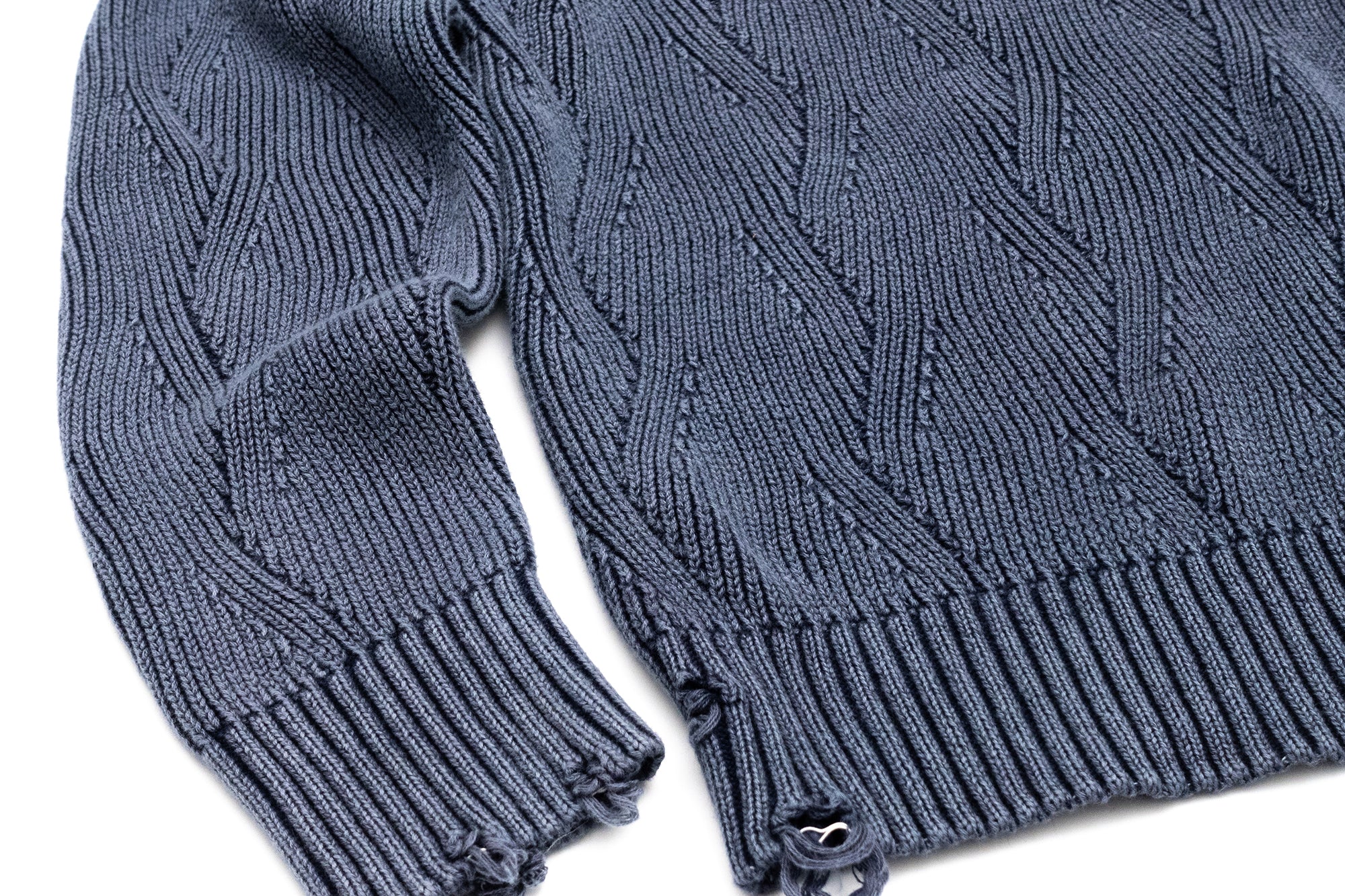 IN EXISTENCE Distressed Chevron Collared Sweater