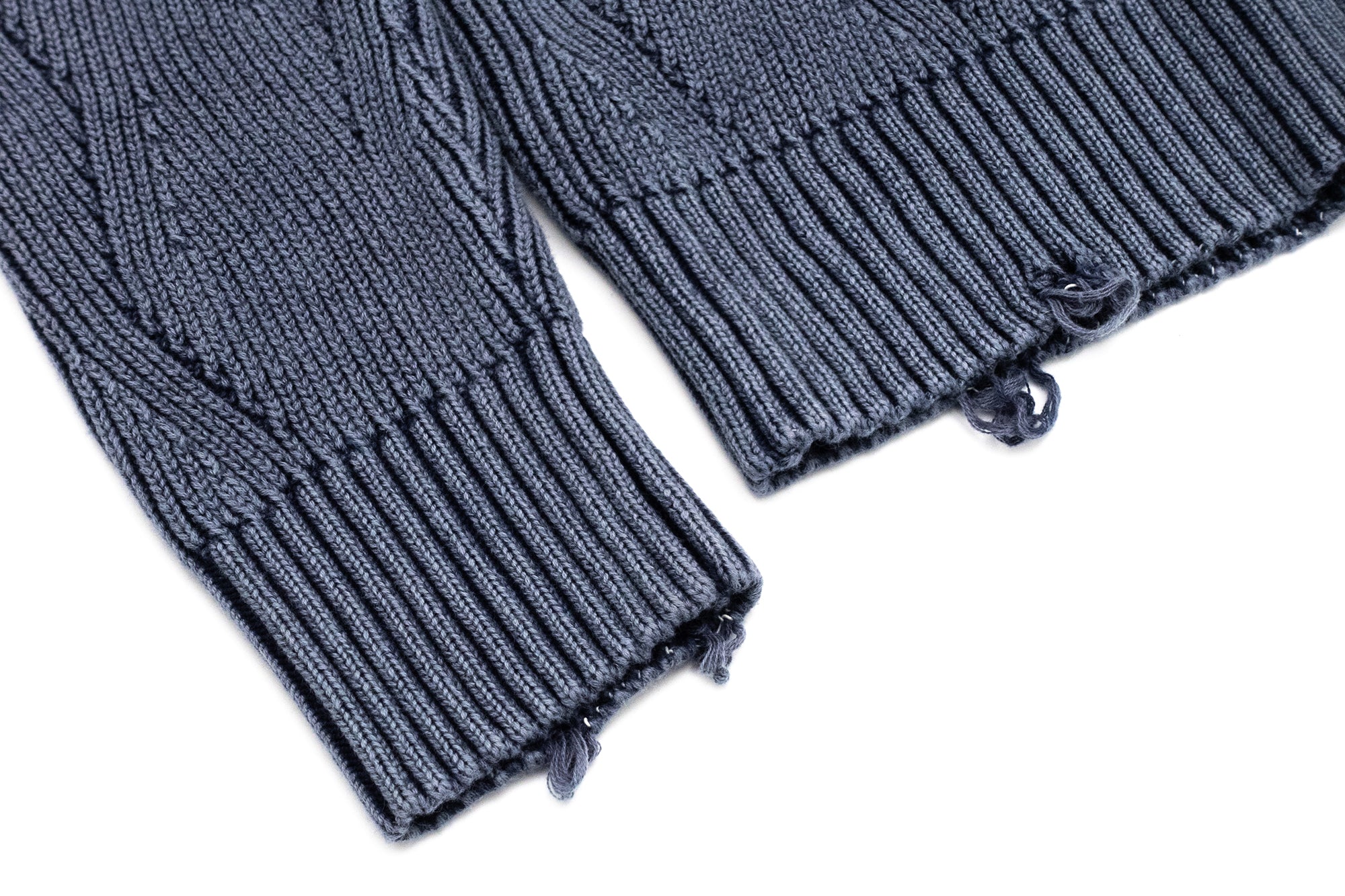IN EXISTENCE Distressed Chevron Collared Sweater