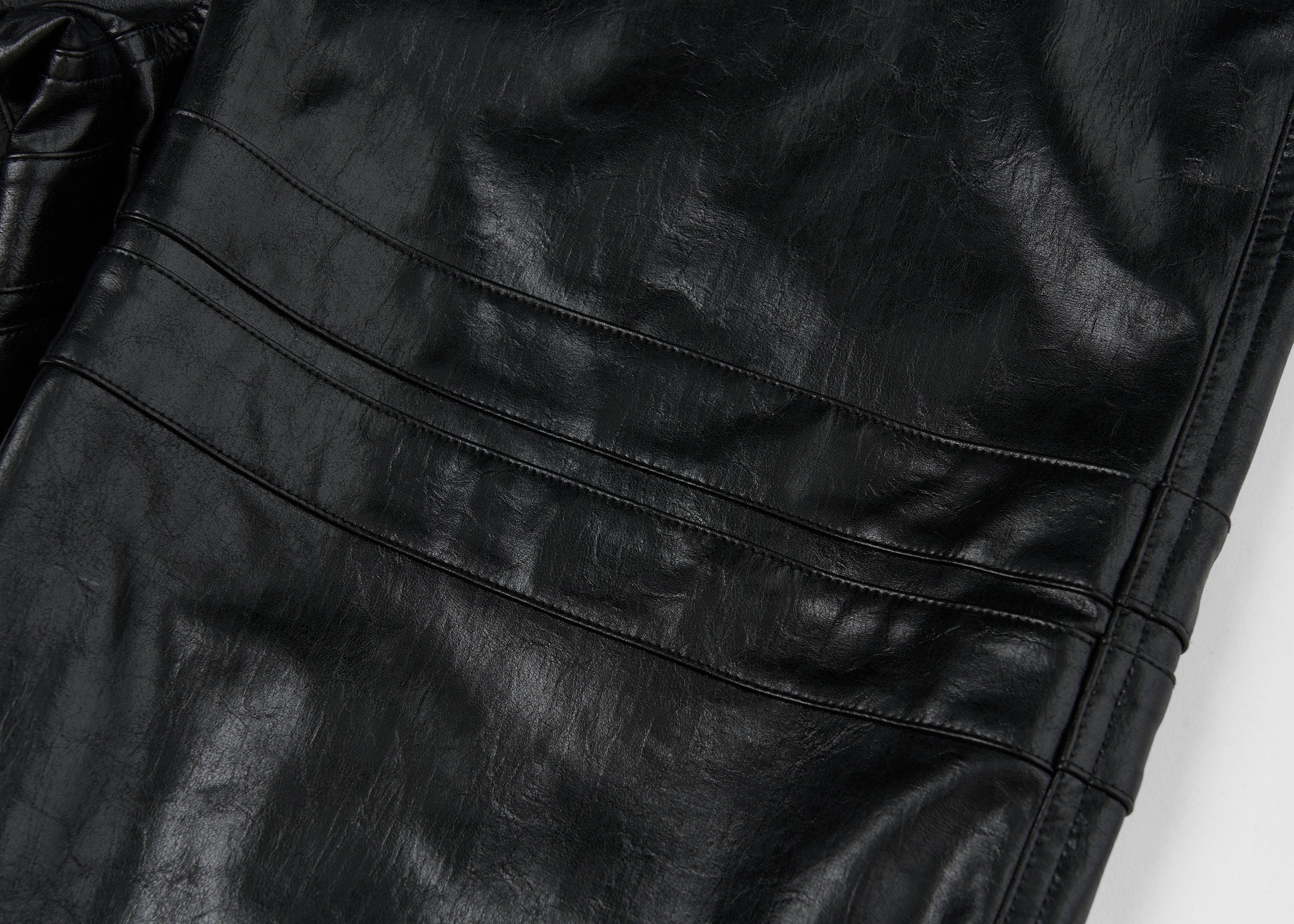 SAVAGEGROWTHWORLD Faux Leather Panel Rivet Pants