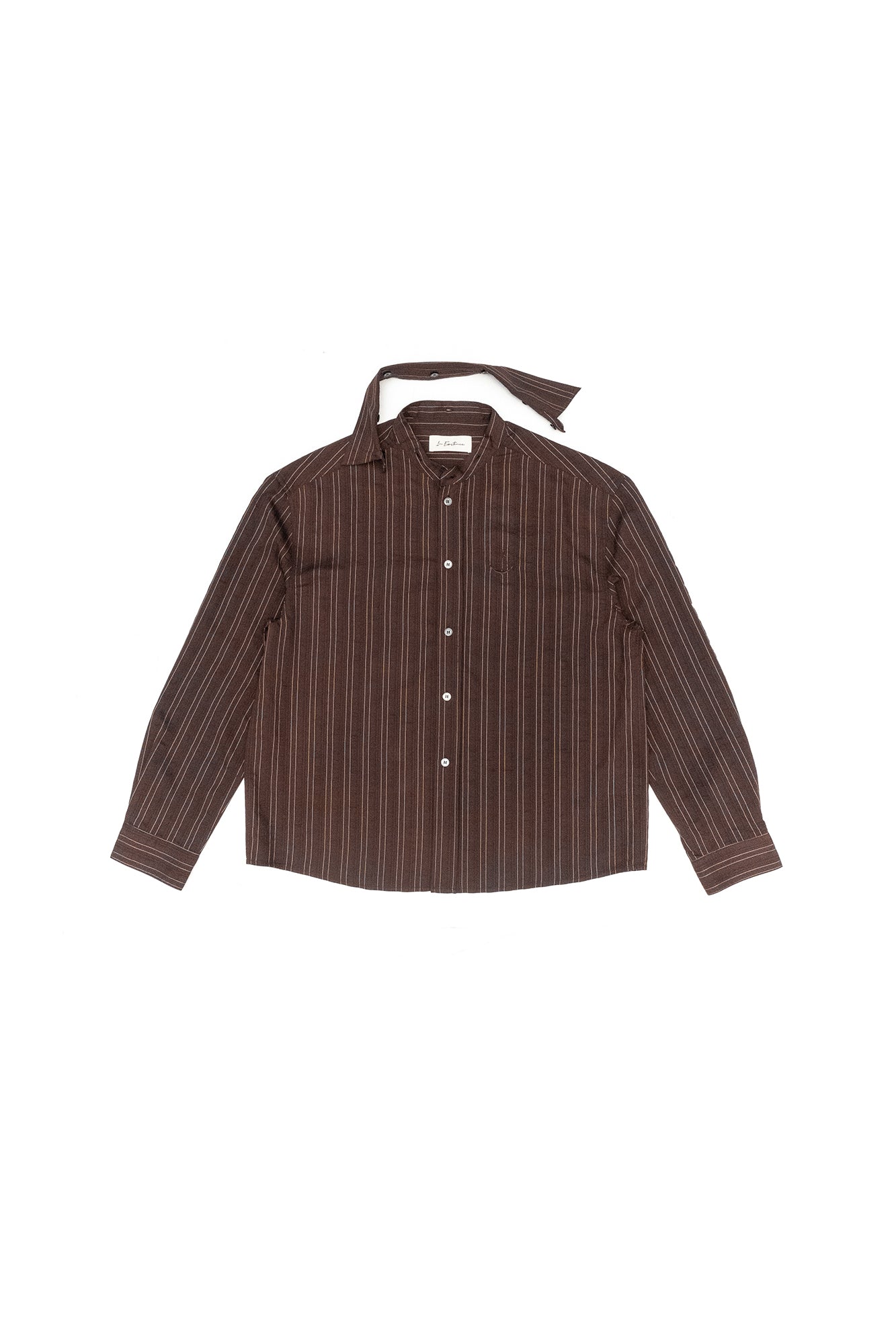 IN EXISTENCE Pinstriped Detachable-Collar Shirt