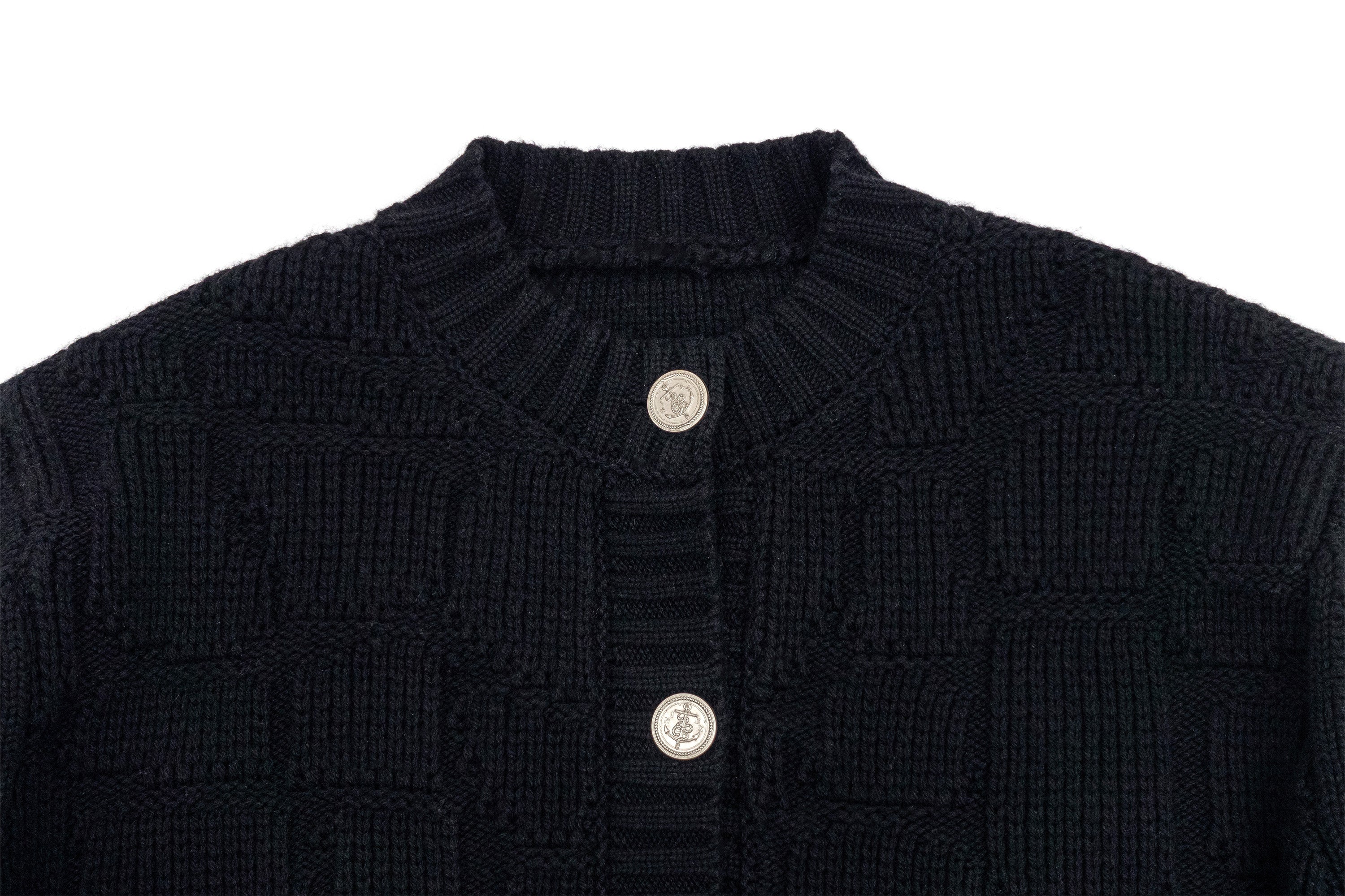 IN EXISTENCE Wool-Blend Snake Scale Jacquard Cardigan