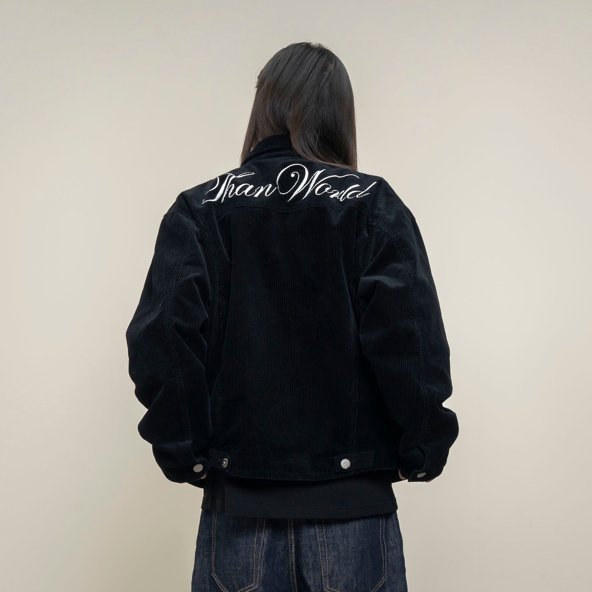 MAKEMORE Script Embroidered Corduroy Jacket