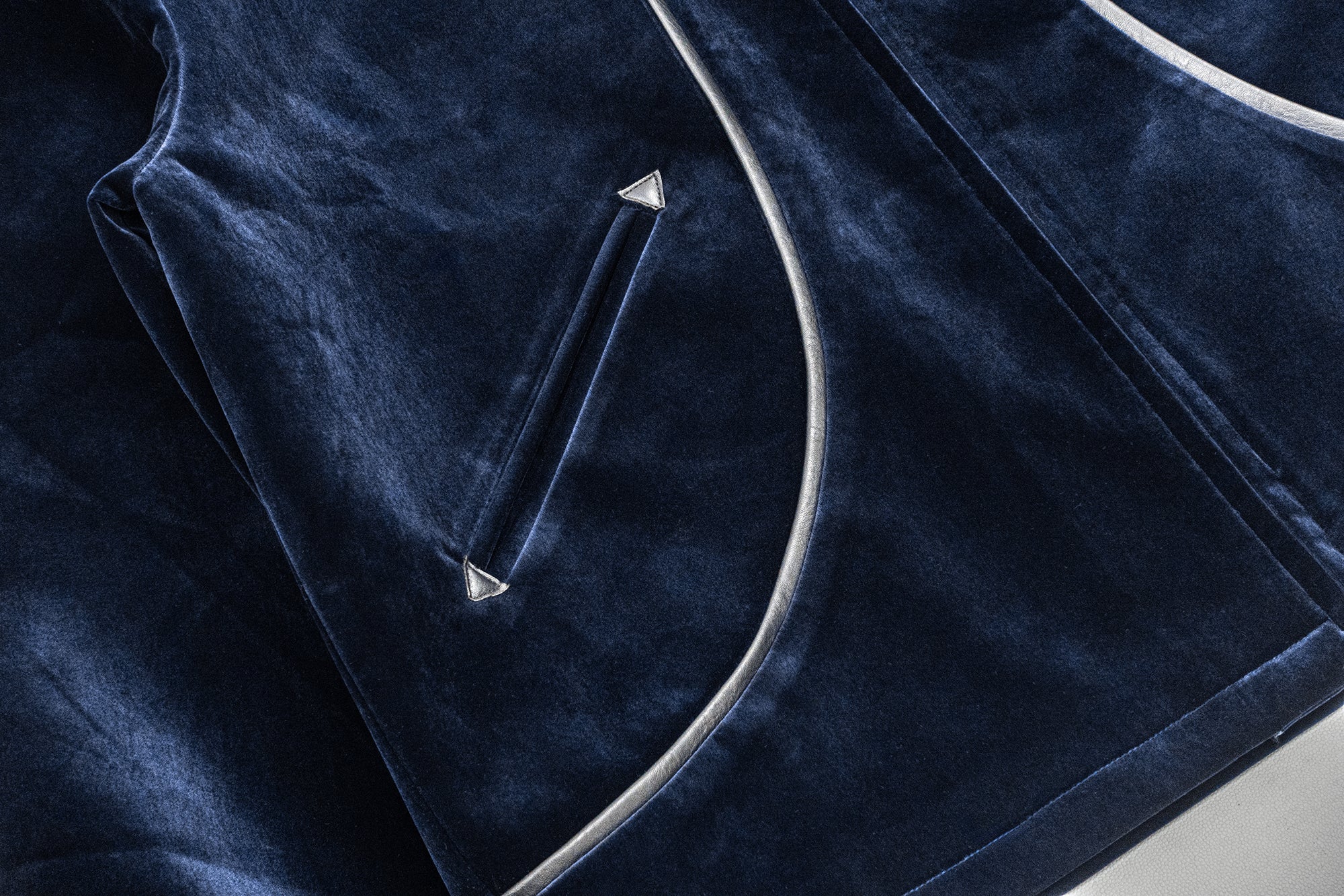 IN EXISTENCE Velvet Faux Leather Collar Jacket