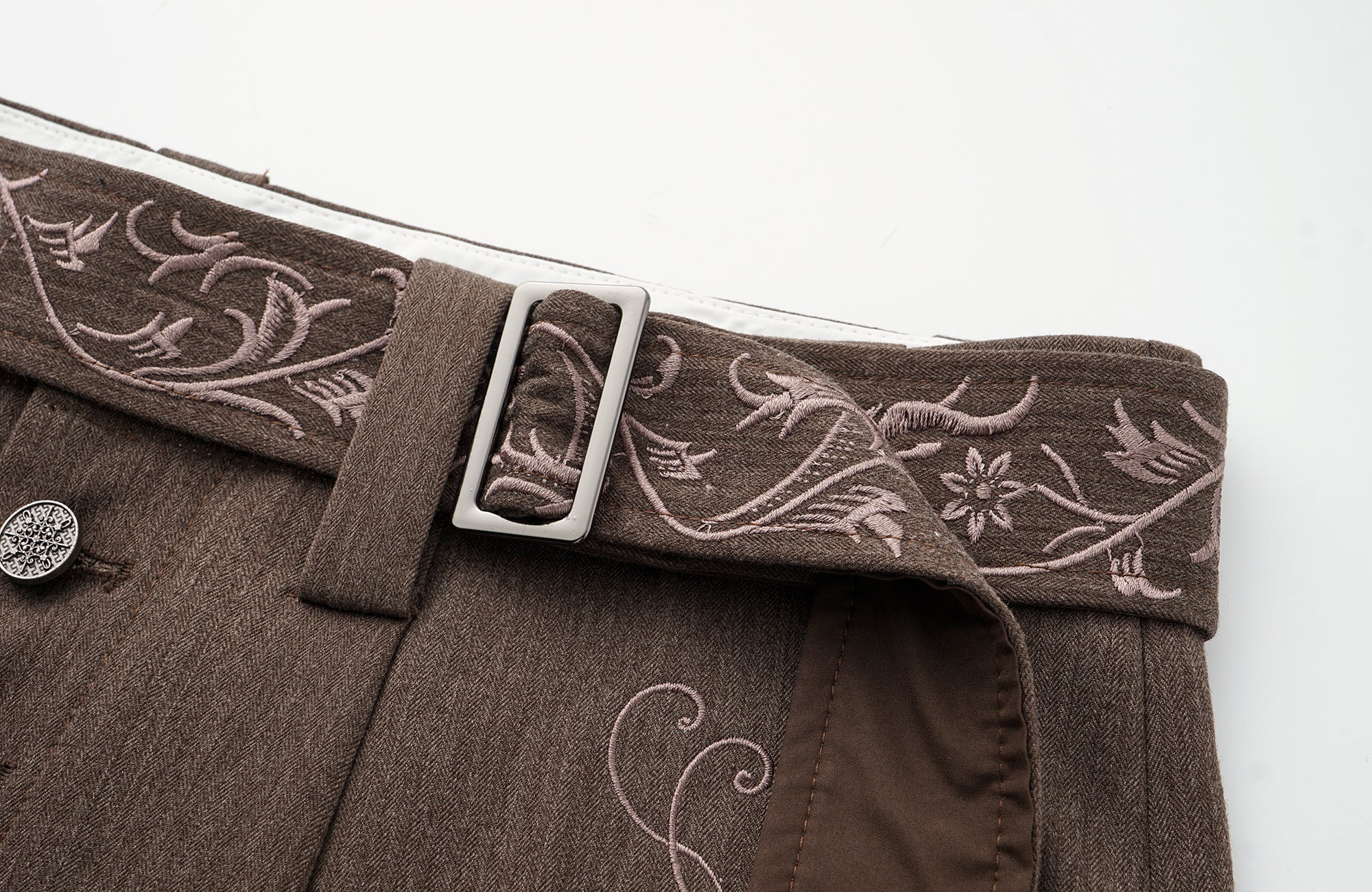ELETEIZE Vine Embroidered Wide-Leg Trousers