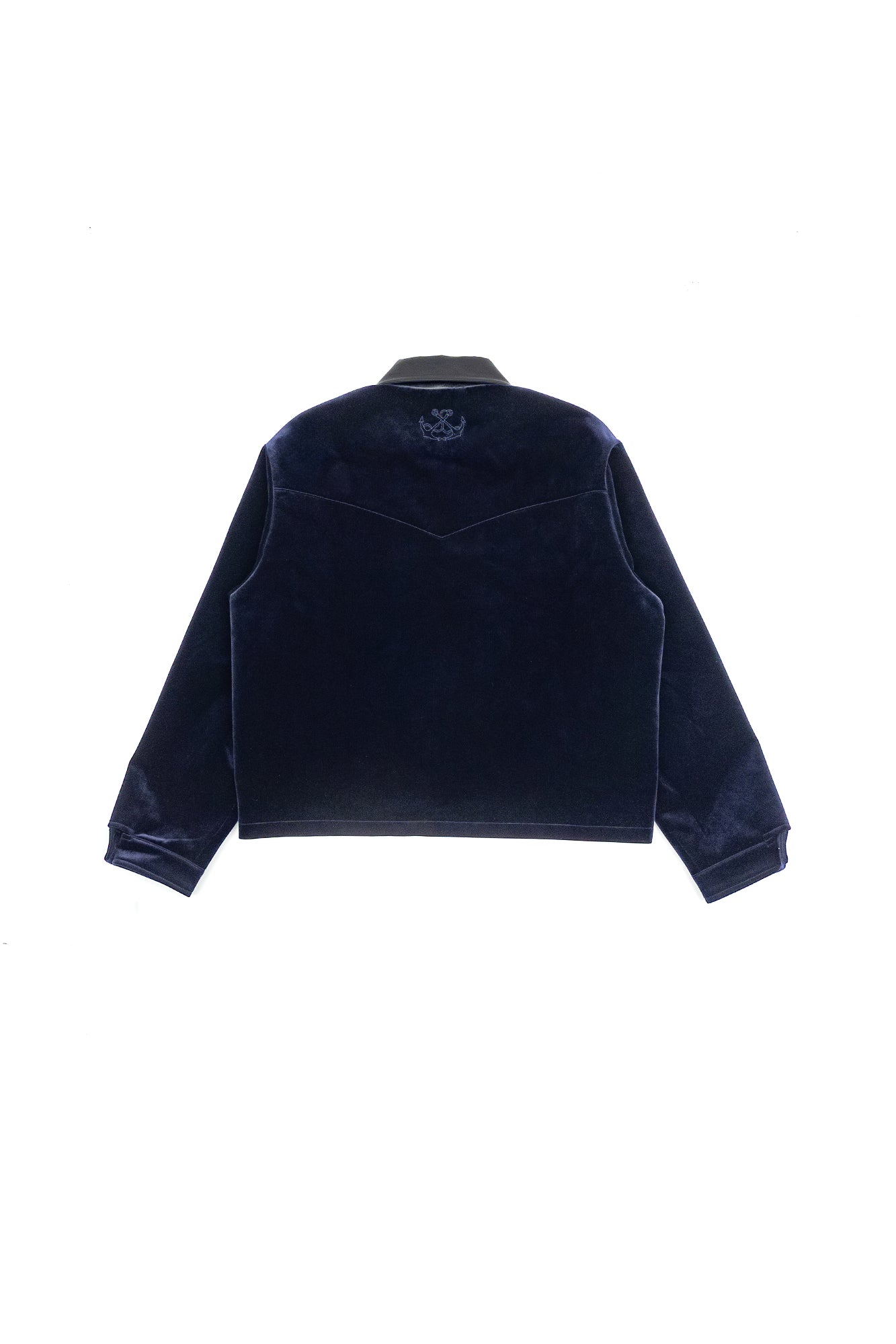 IN EXISTENCE Velvet Faux Leather Collar Jacket