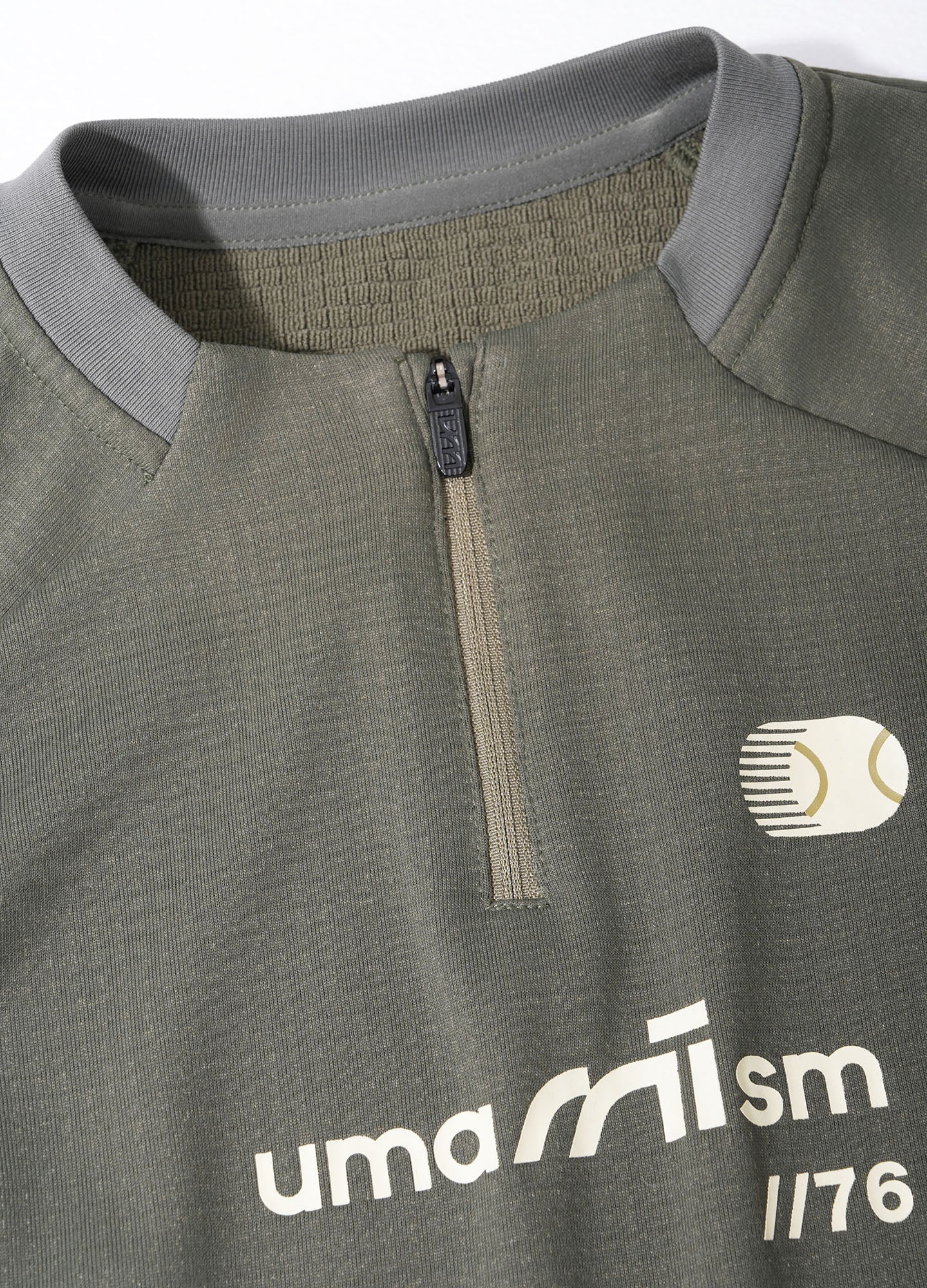 UMAMIISM Raglan Striped Fleece-Lined Sweatshirt, premium urban and streetwear designers apparel on PROJECTISR.com, UMAMIISM