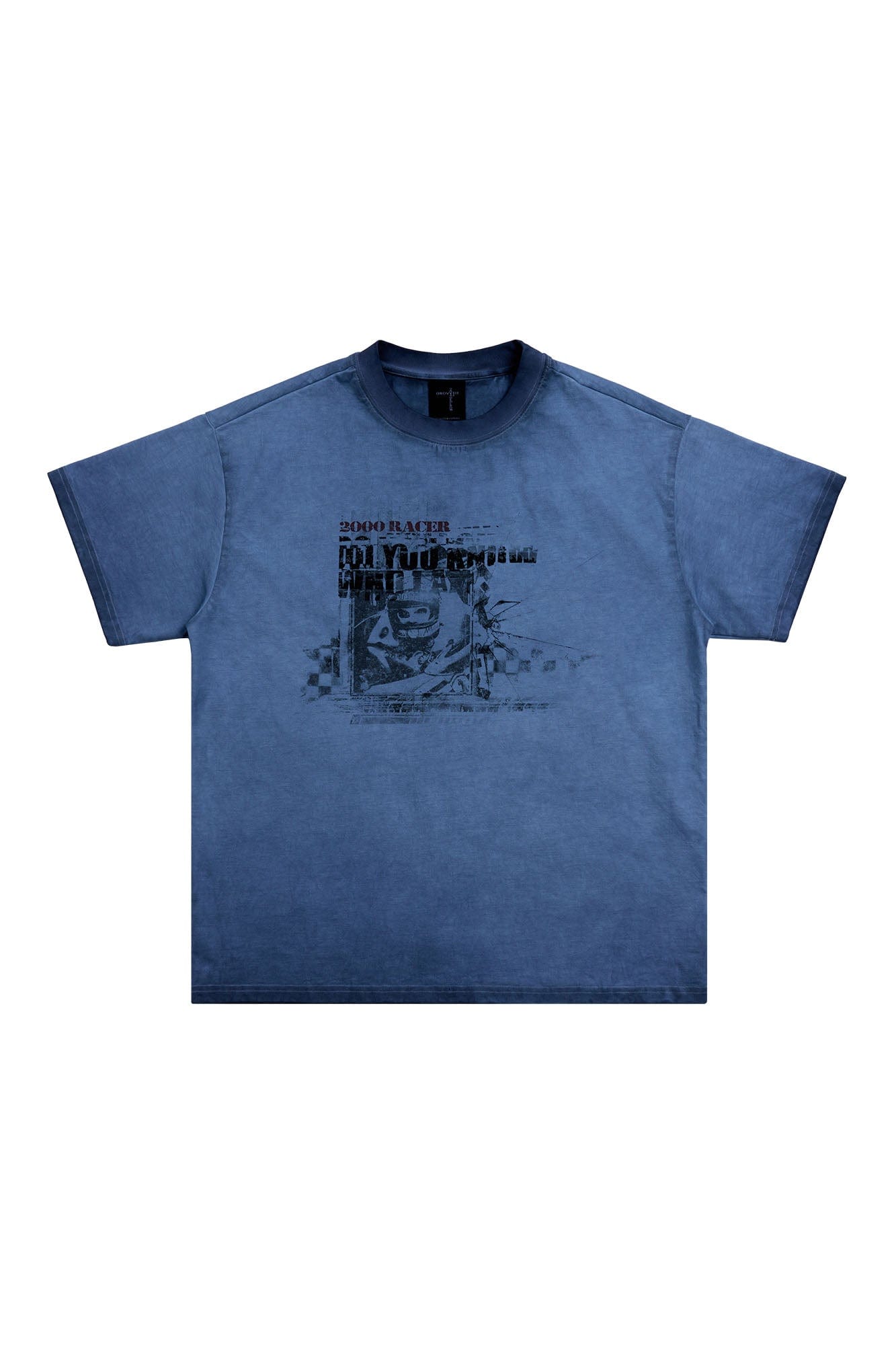 SAVAGEGROWTHWORLD Racer Graphic Faded Washed T-Shirt