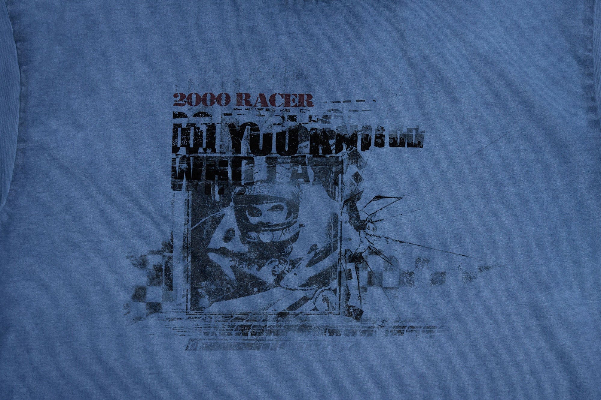 SAVAGEGROWTHWORLD Racer Graphic Faded Washed T-Shirt