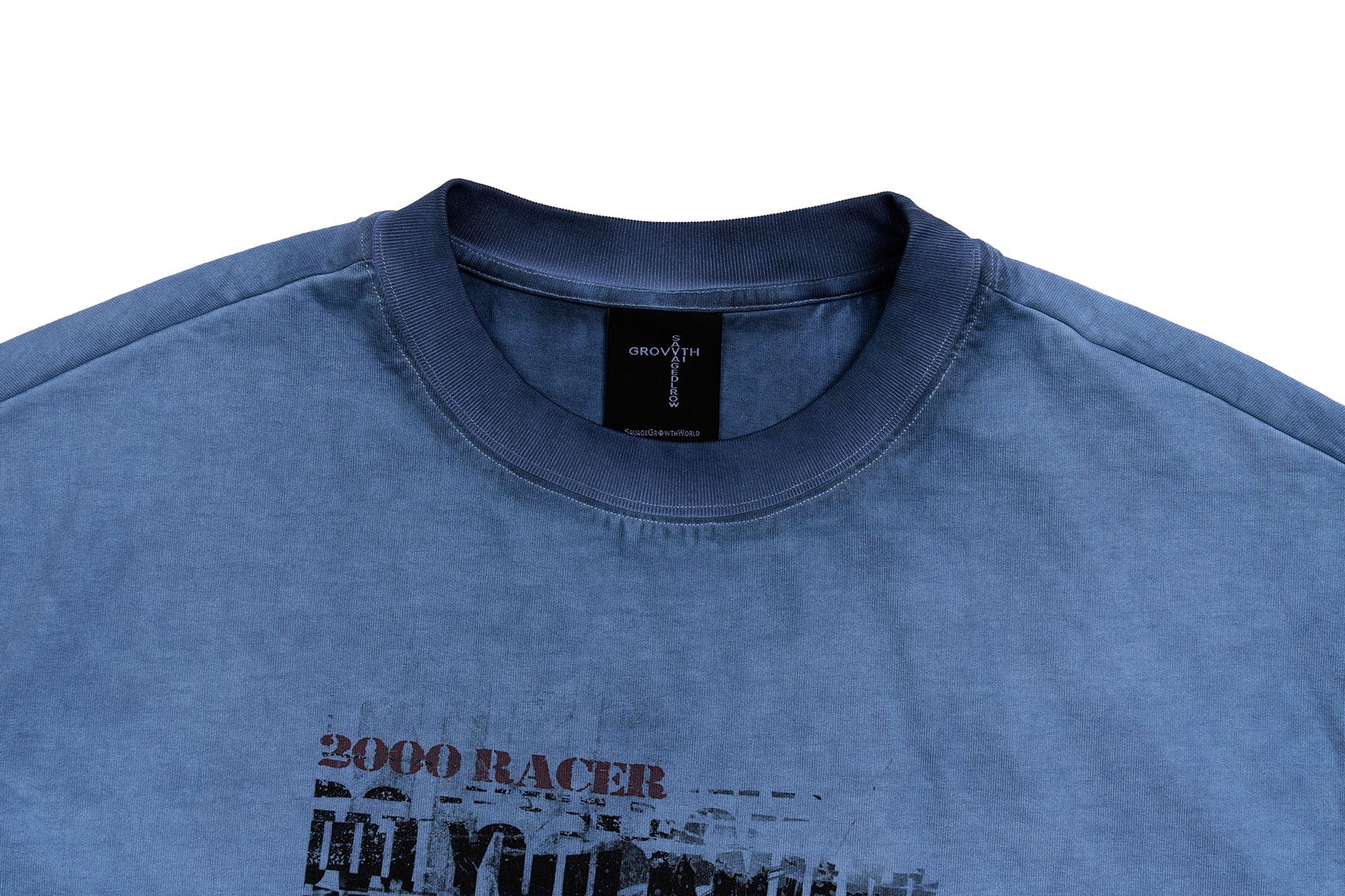 SAVAGEGROWTHWORLD Racer Graphic Faded Washed T-Shirt