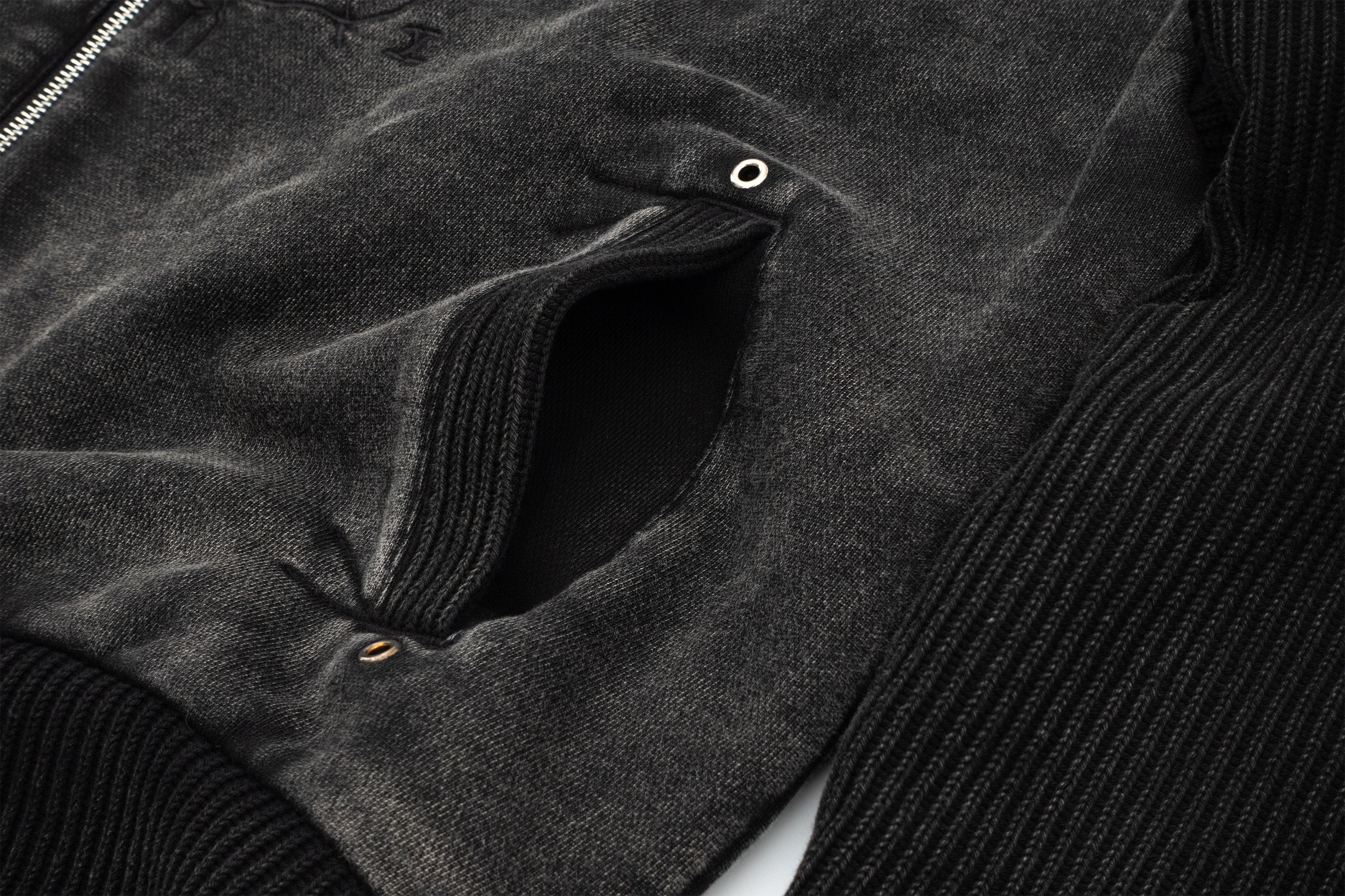 IN EXISTENCE Reversible Washed Spliced Hooded Jacket