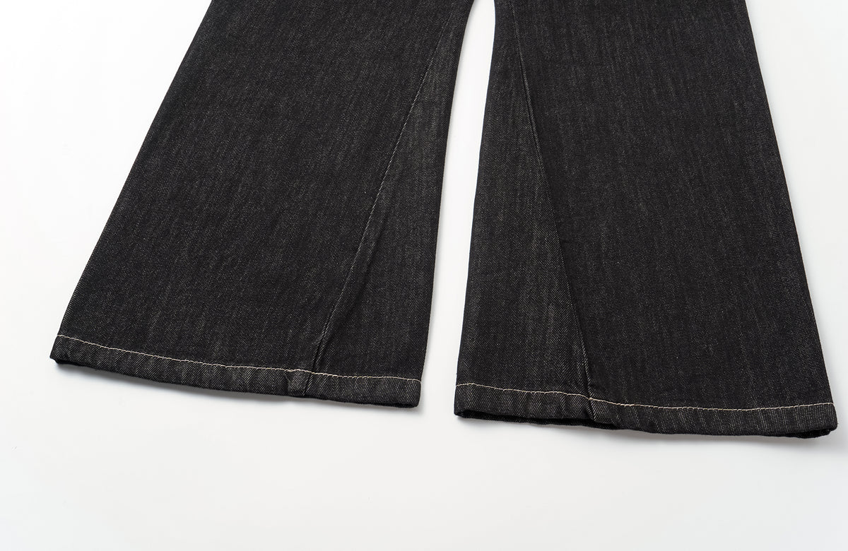 ELETEIZE Laser-Burned Curved Jeans