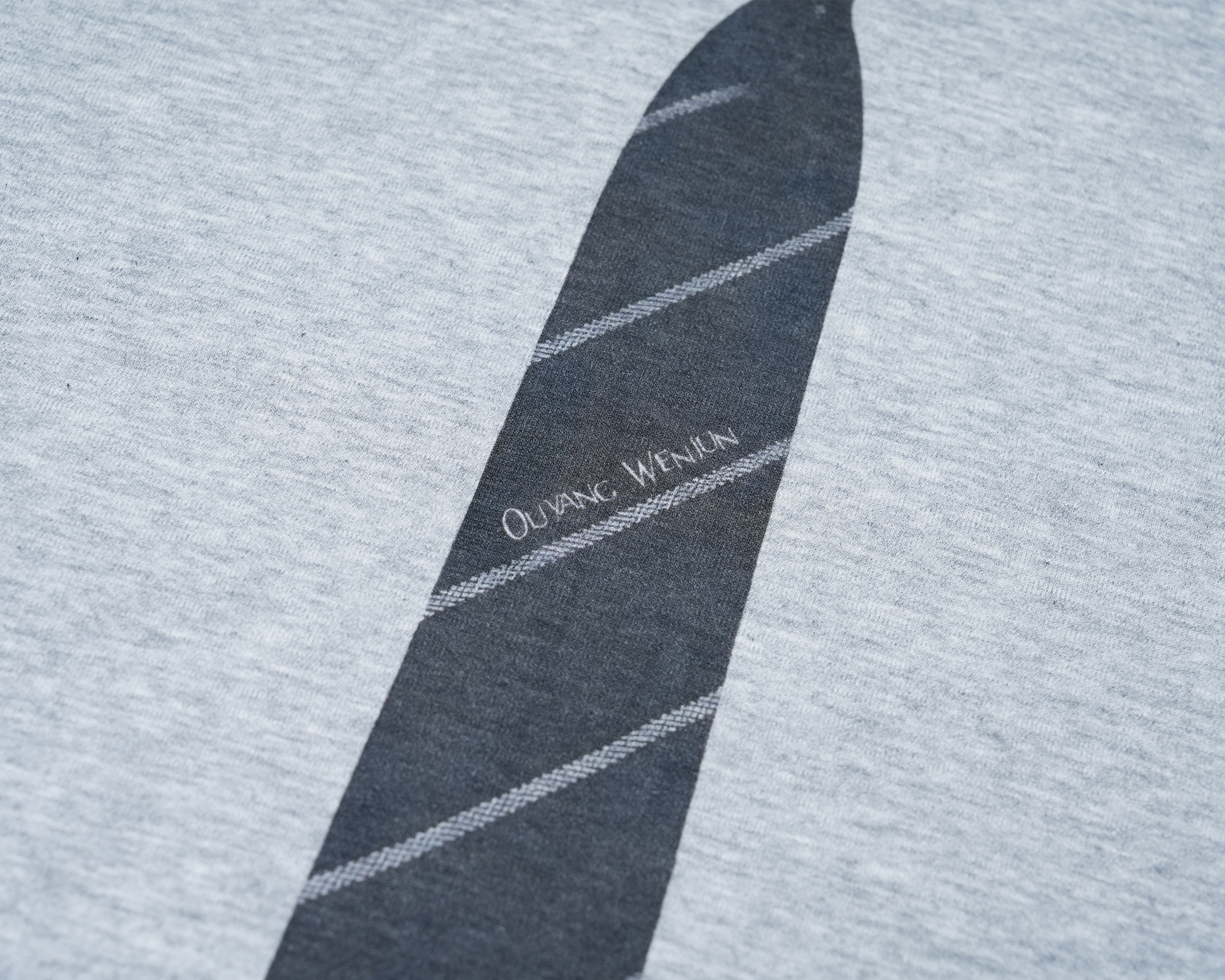 OUYANG WENJUN Stripes-Tie Graphic Turtleneck Long-Sleeve Tee