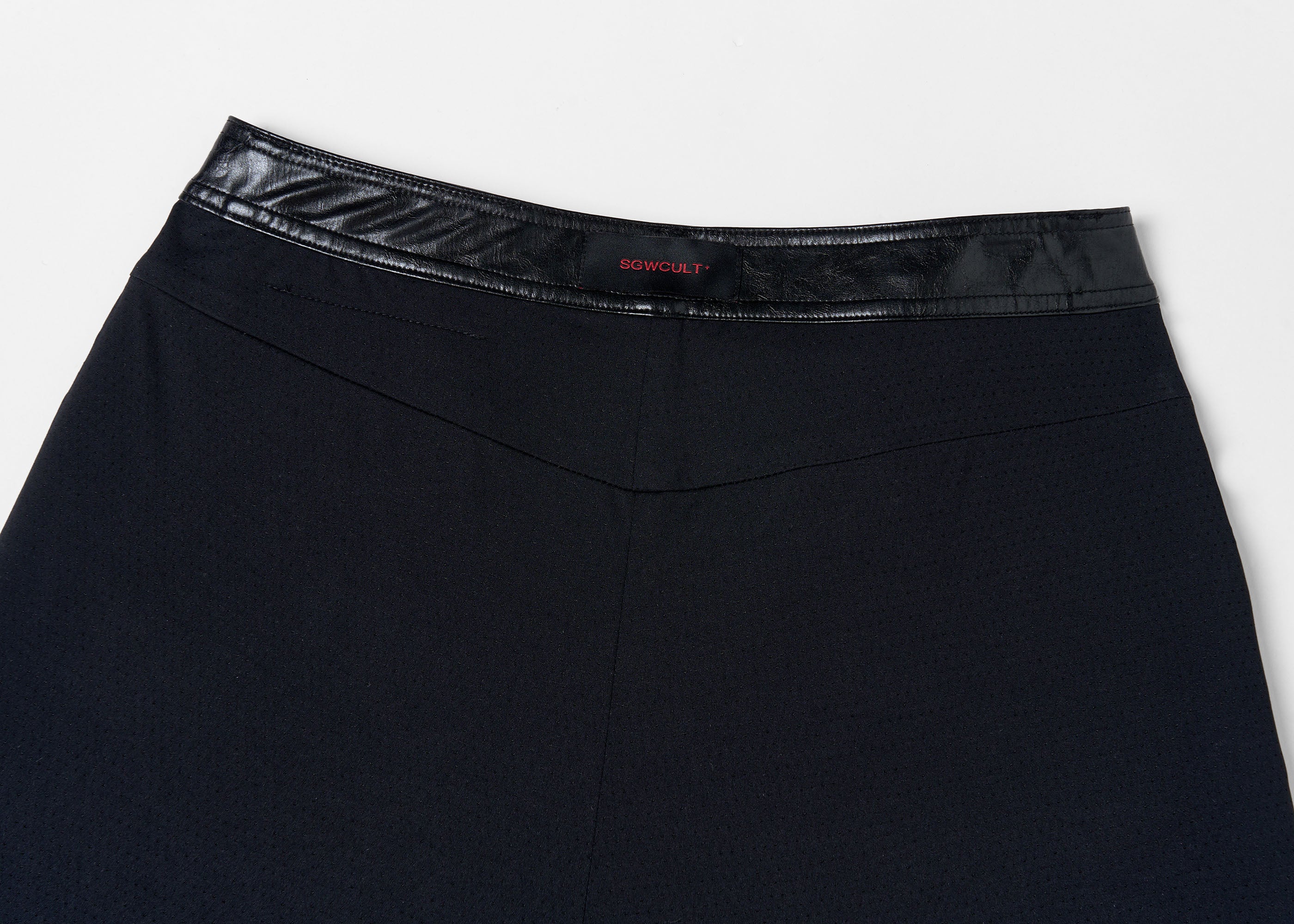 SAVAGEGROWTHWORLD Faux Leather Panel Rivet Pants