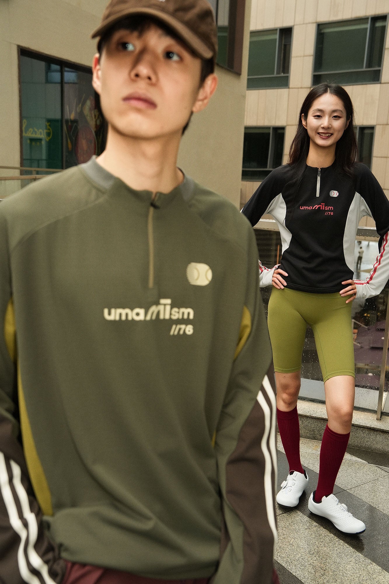 UMAMIISM Raglan Striped Fleece-Lined Sweatshirt, premium urban and streetwear designers apparel on PROJECTISR.com, UMAMIISM