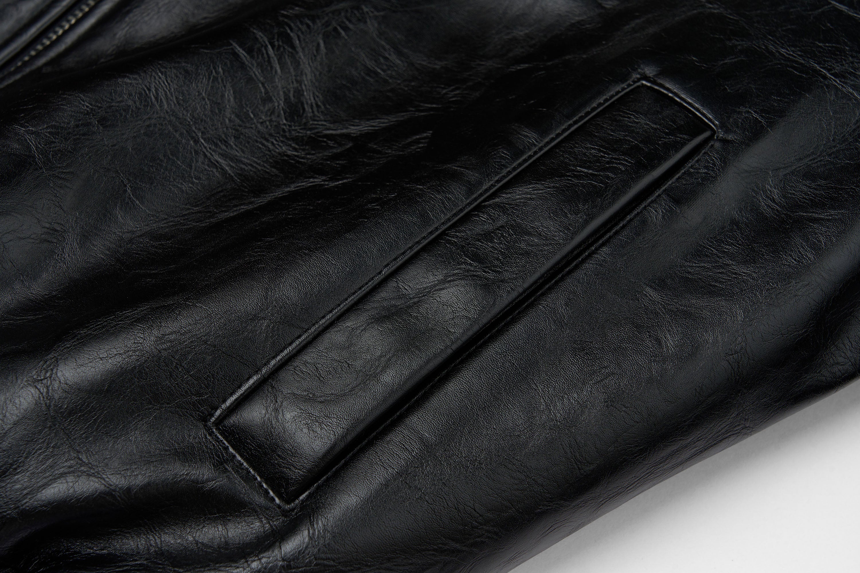SAVAGEGROWTHWORLD No.05 Patch Faux Leather Studded Moto Jacket