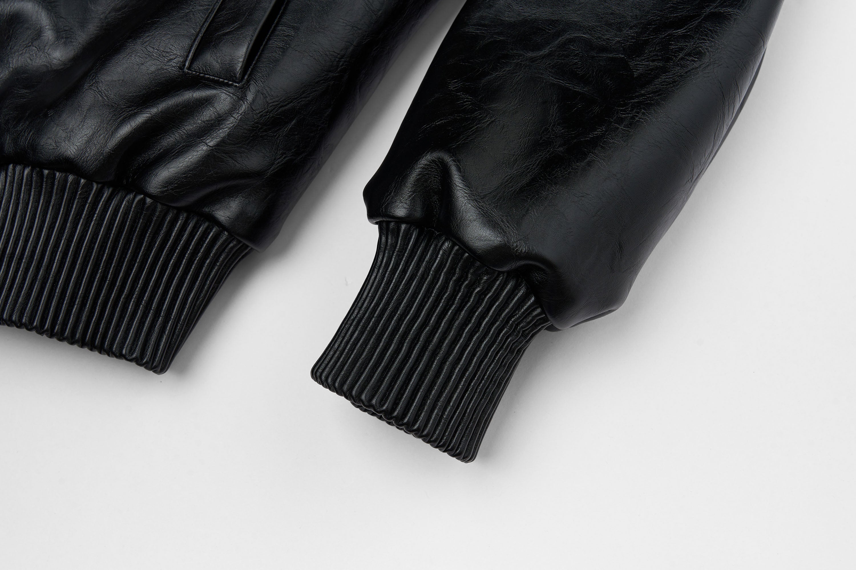 SAVAGEGROWTHWORLD No.05 Patch Faux Leather Studded Moto Jacket