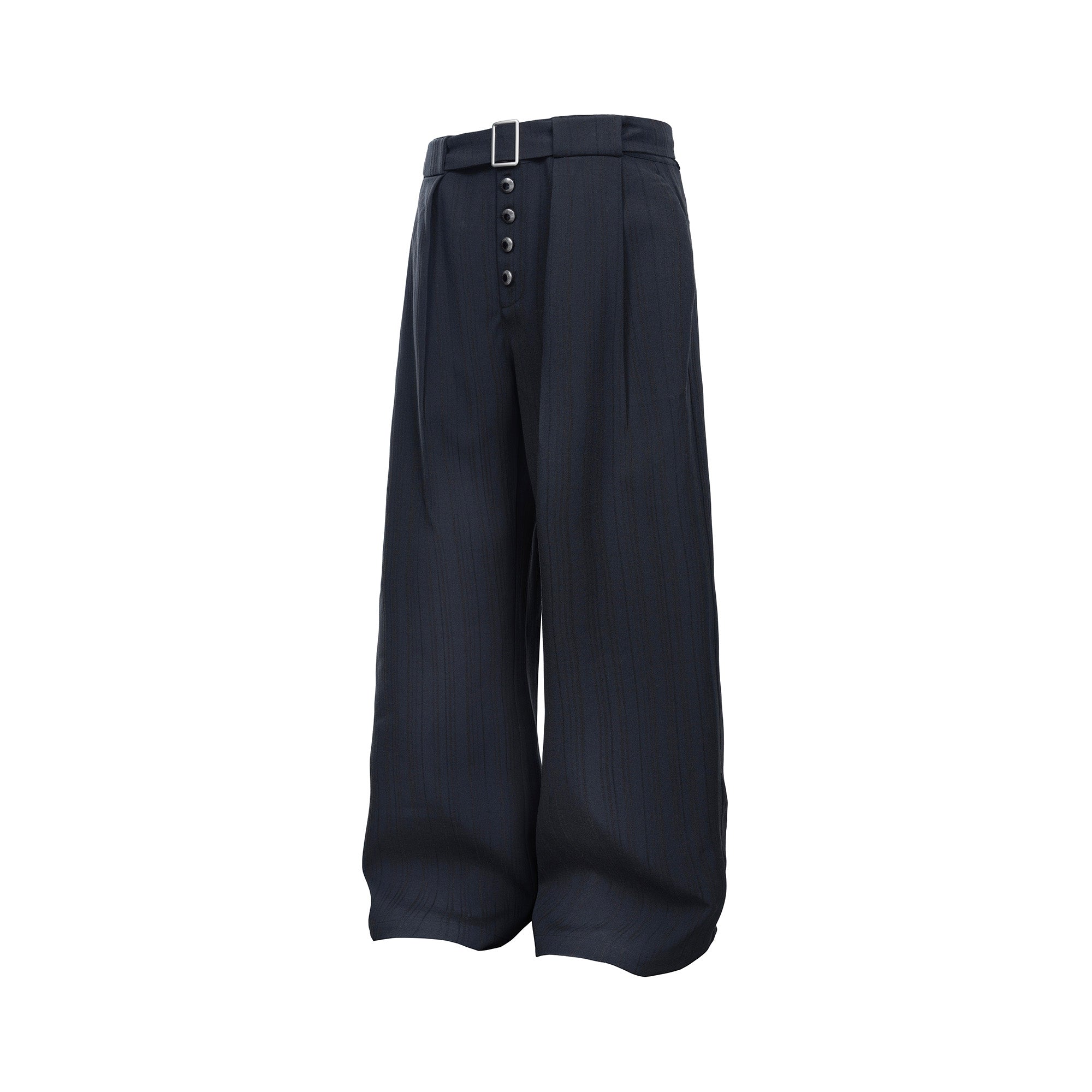CATSSTAC Button-Closure Striped Double-Pleat Trousers, premium urban and streetwear designers apparel on PROJECTISR.com, CATSSTAC